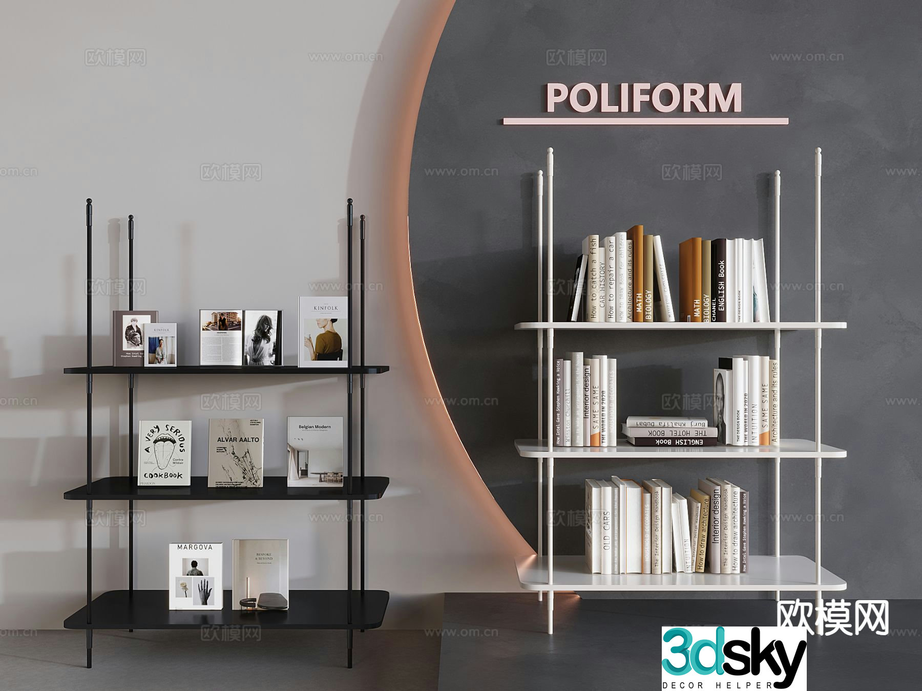 books books magazines bookshelf shelves 3d model