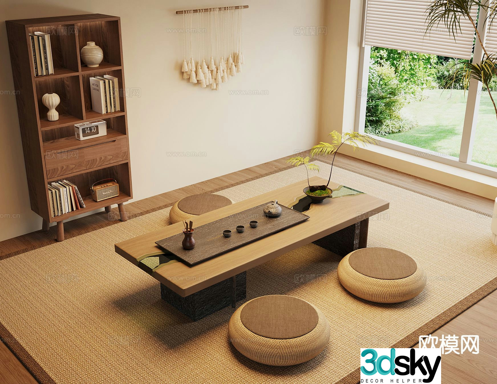 Wabi-sabi tatami tea table tea table 3d model