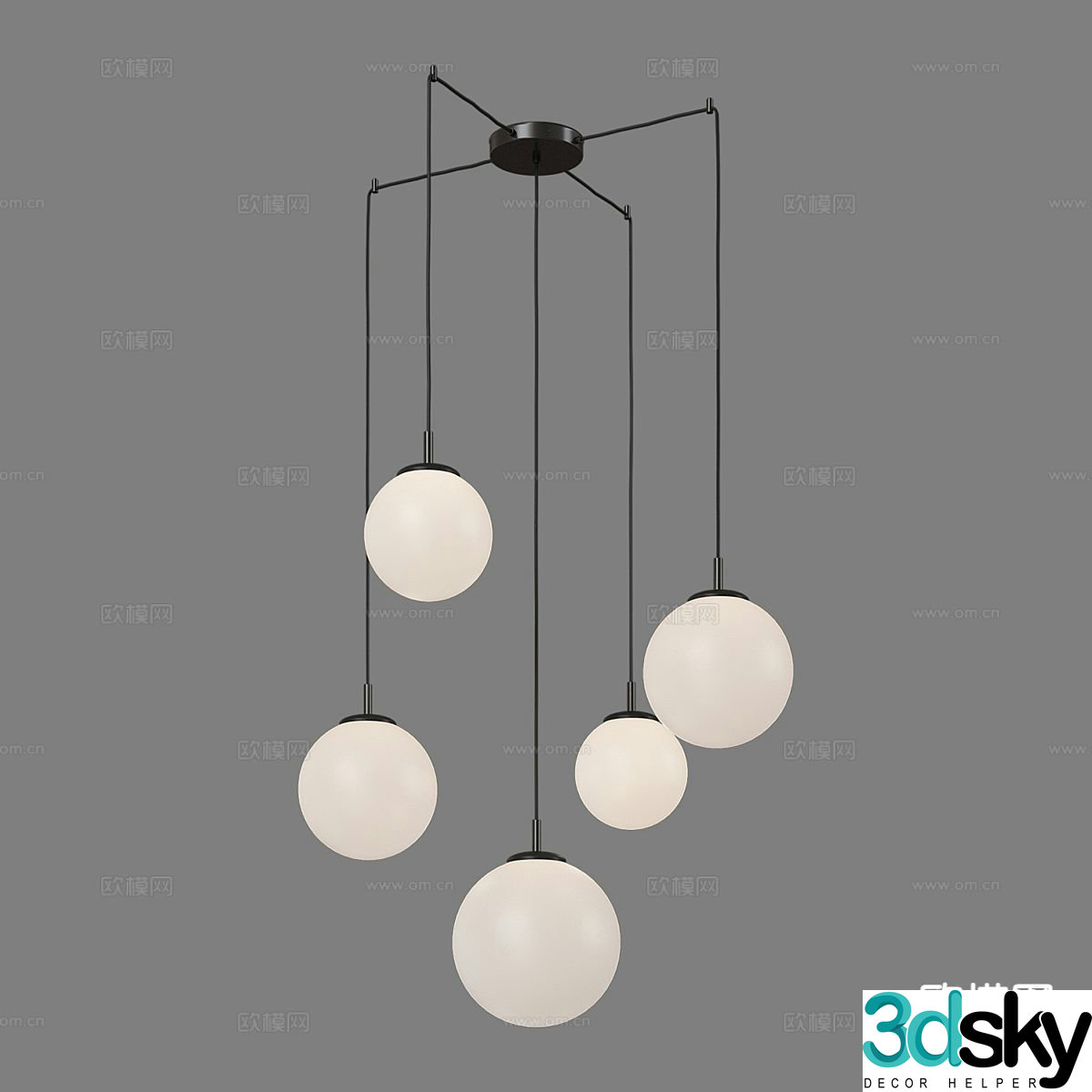 Modern minimalist chandelier spherical chandelier dining room chandelier living room chandelier 3d model