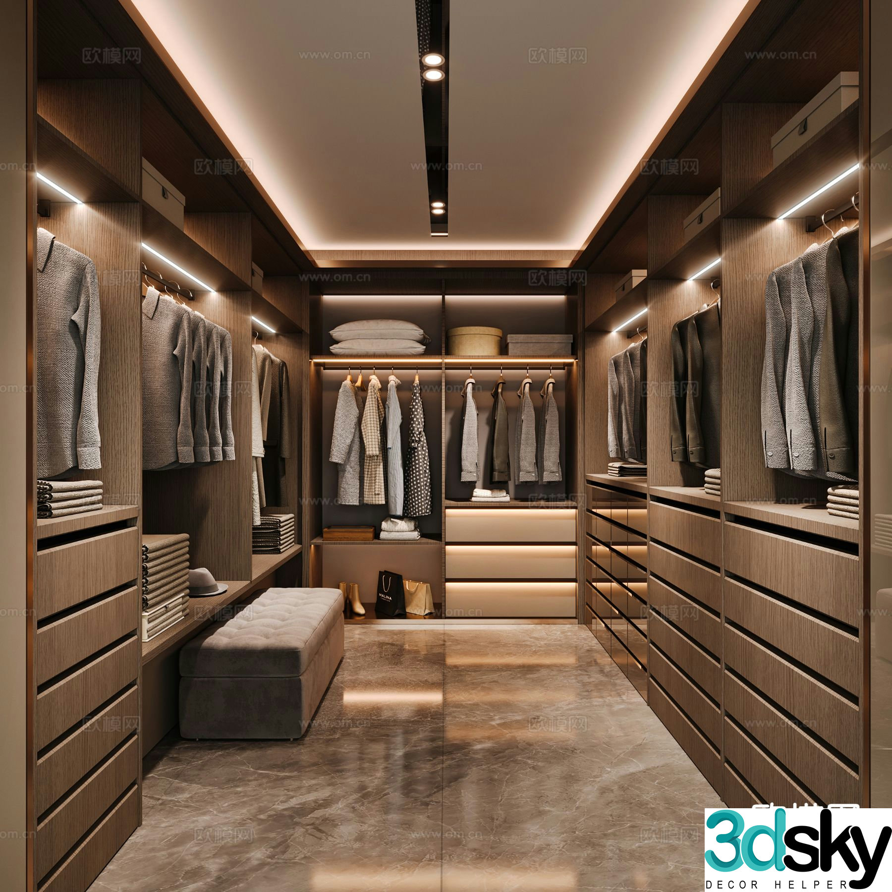 Modern cloakroom 3d model