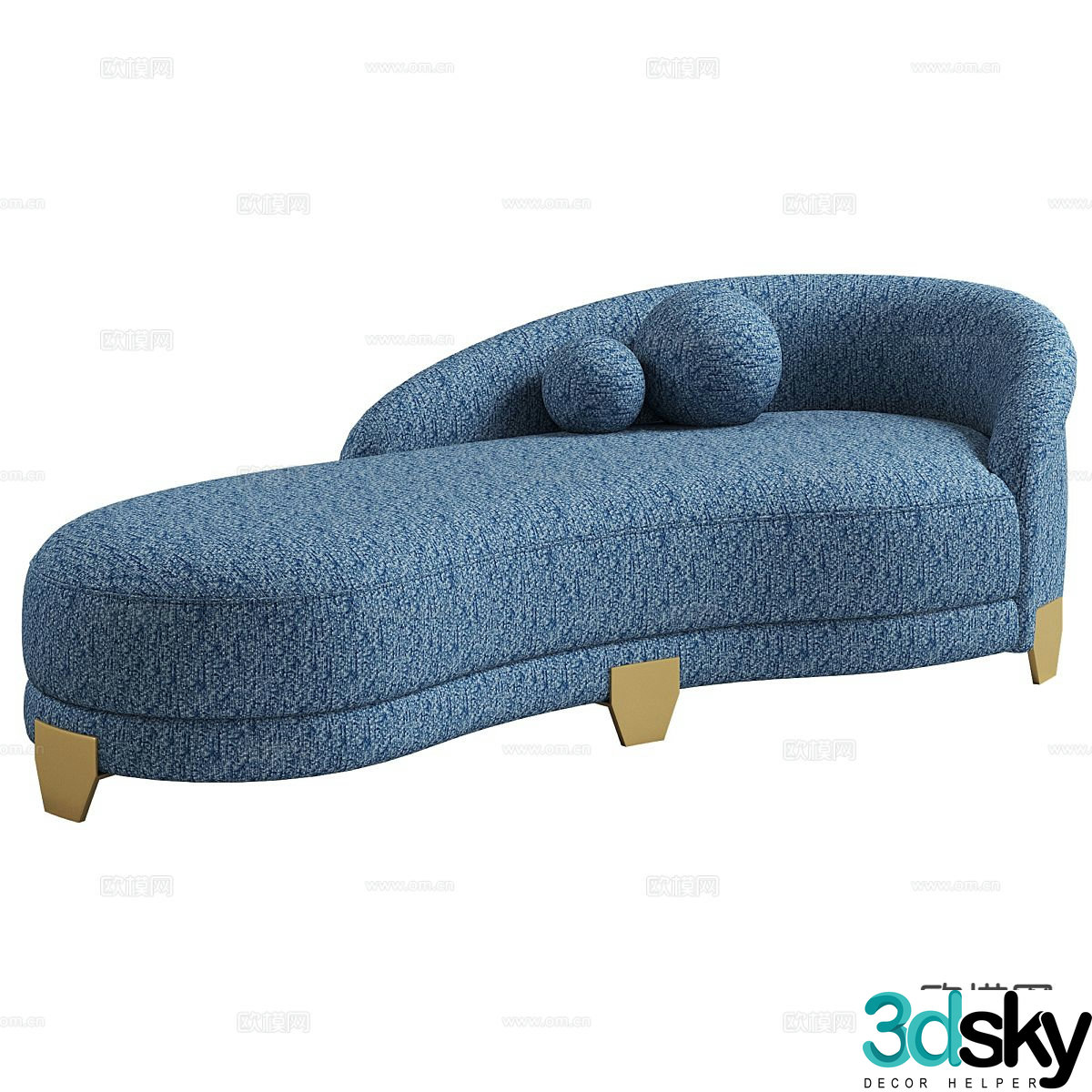 Nordic chaise longue beauty couch 3d model