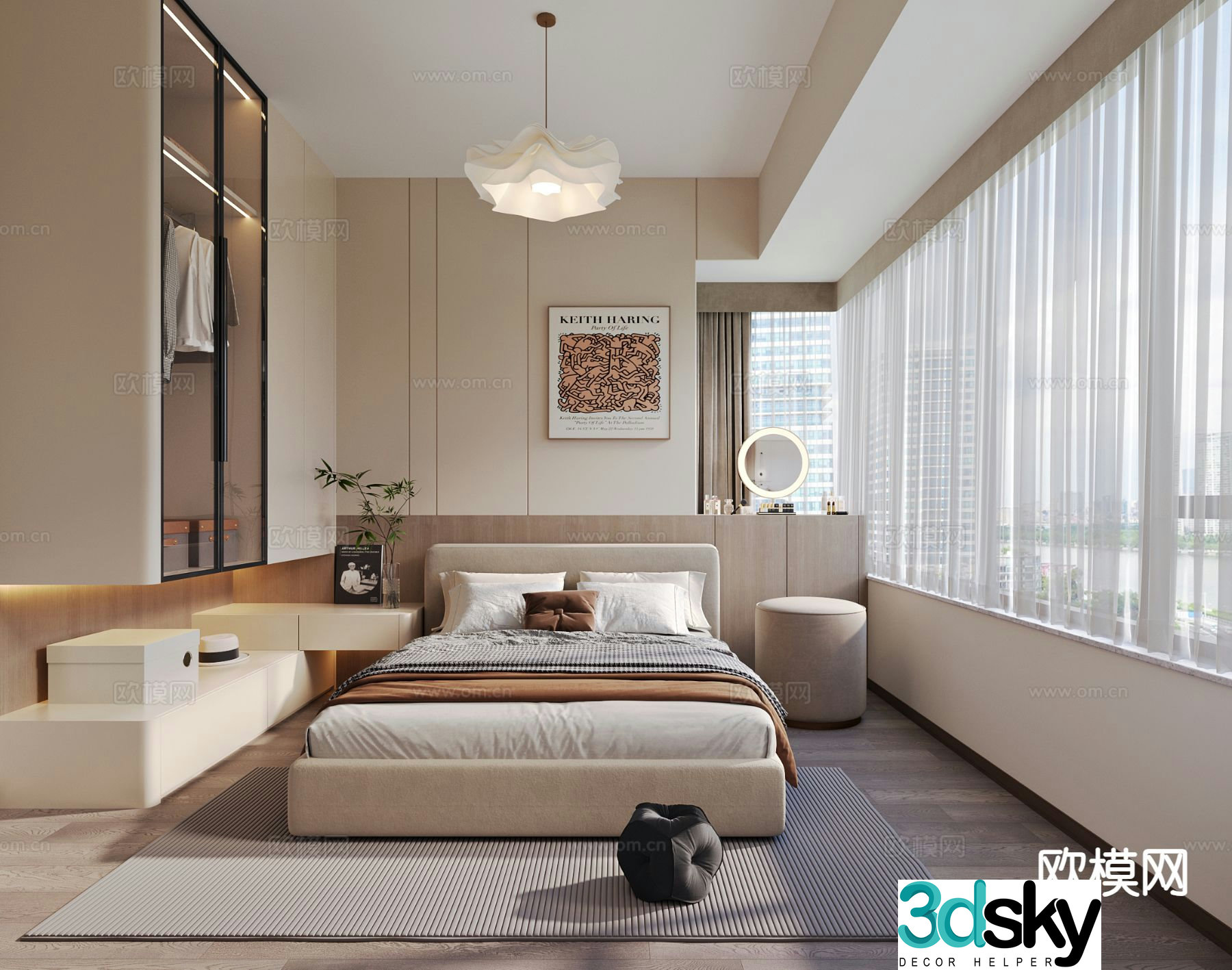 Modern bedroom master bedroom 3d model