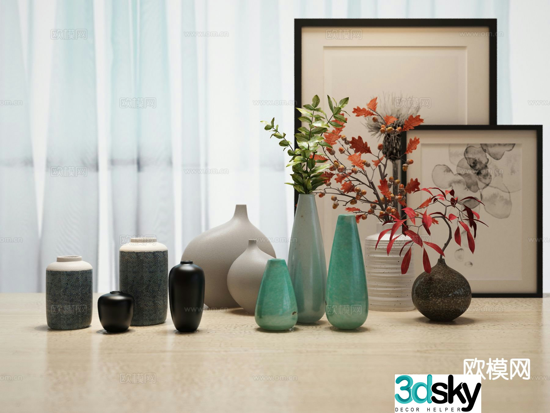 New Chinese style decorations ornaments vase 3d model