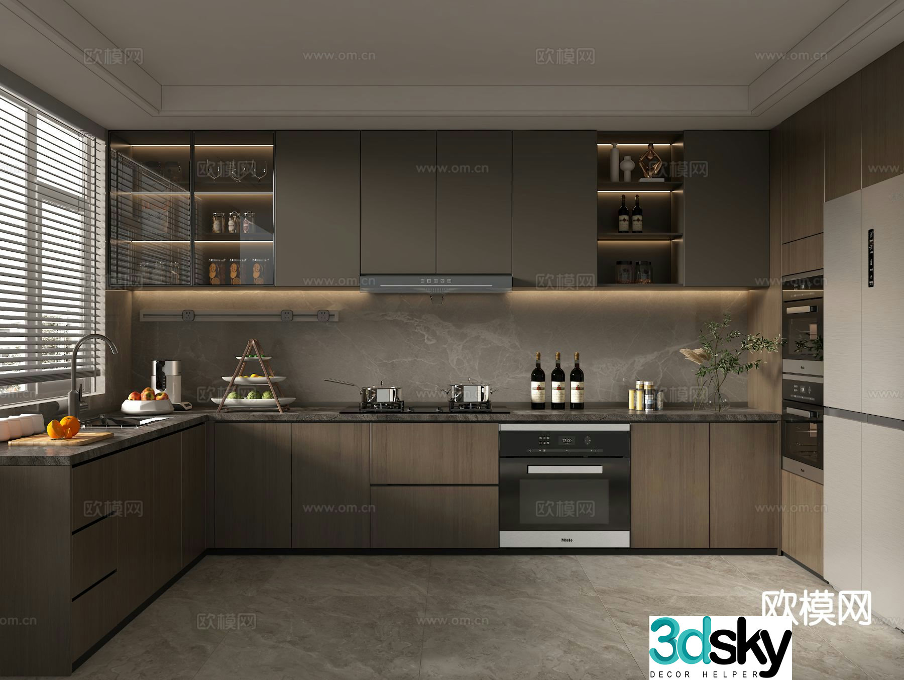 wabi-sabi kitchen cabinet 3d model
