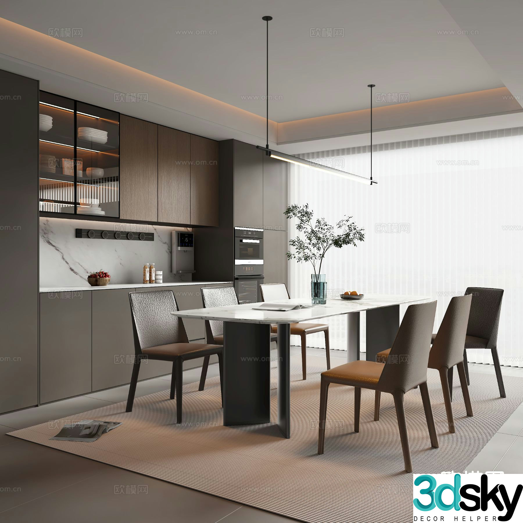 Modern restaurant 3d model