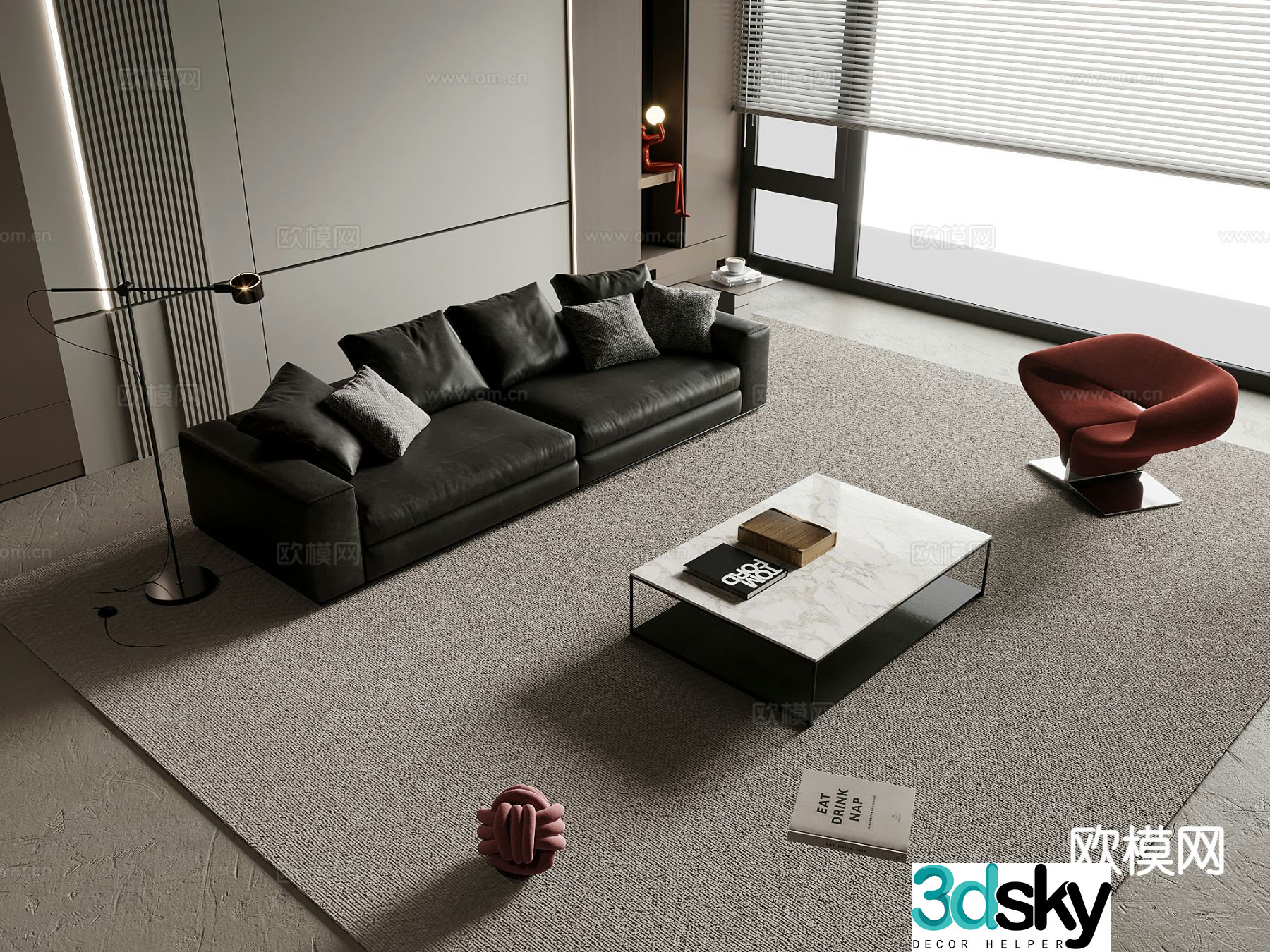 Italian sectional sofa 3d model