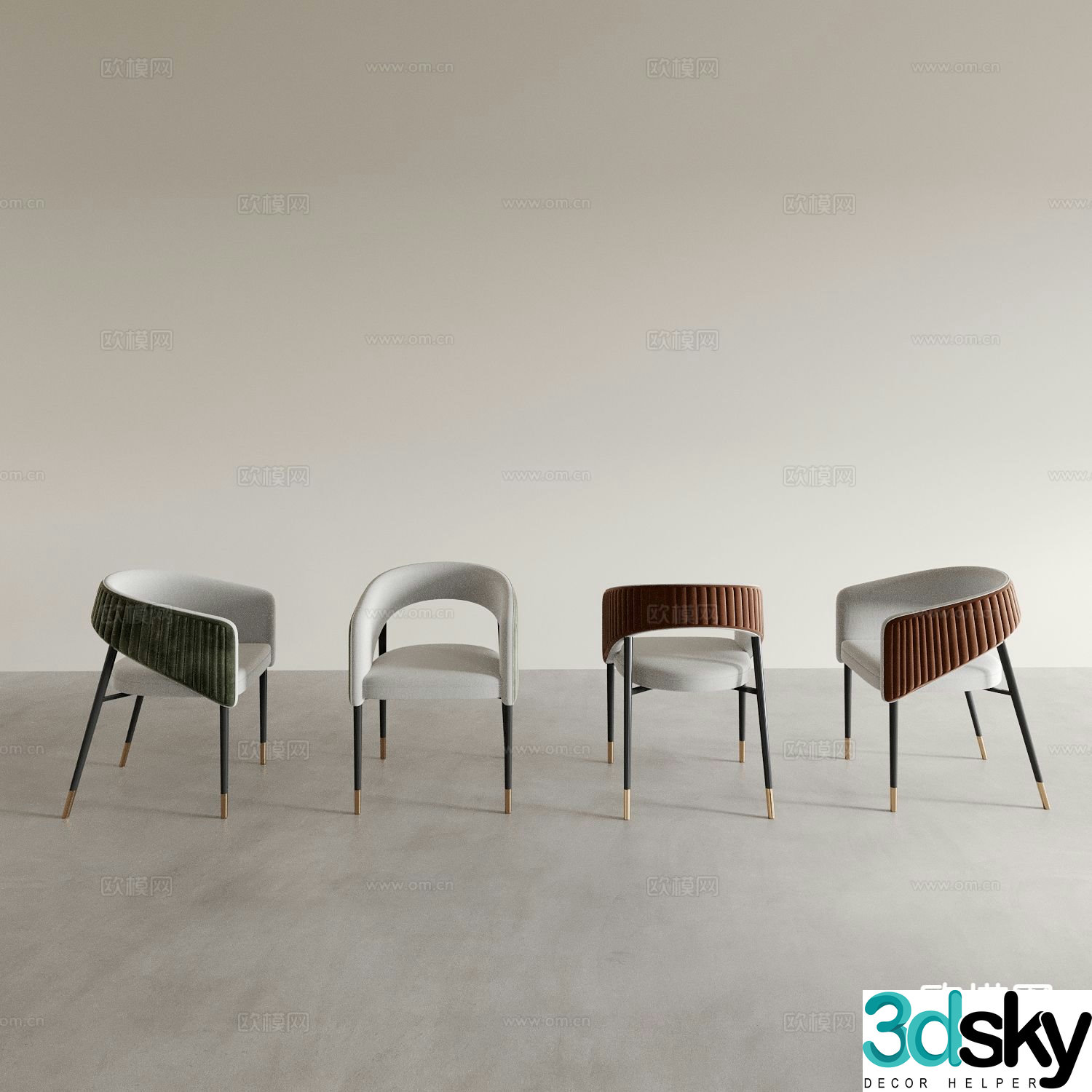 Modern chair dining chair 3d model