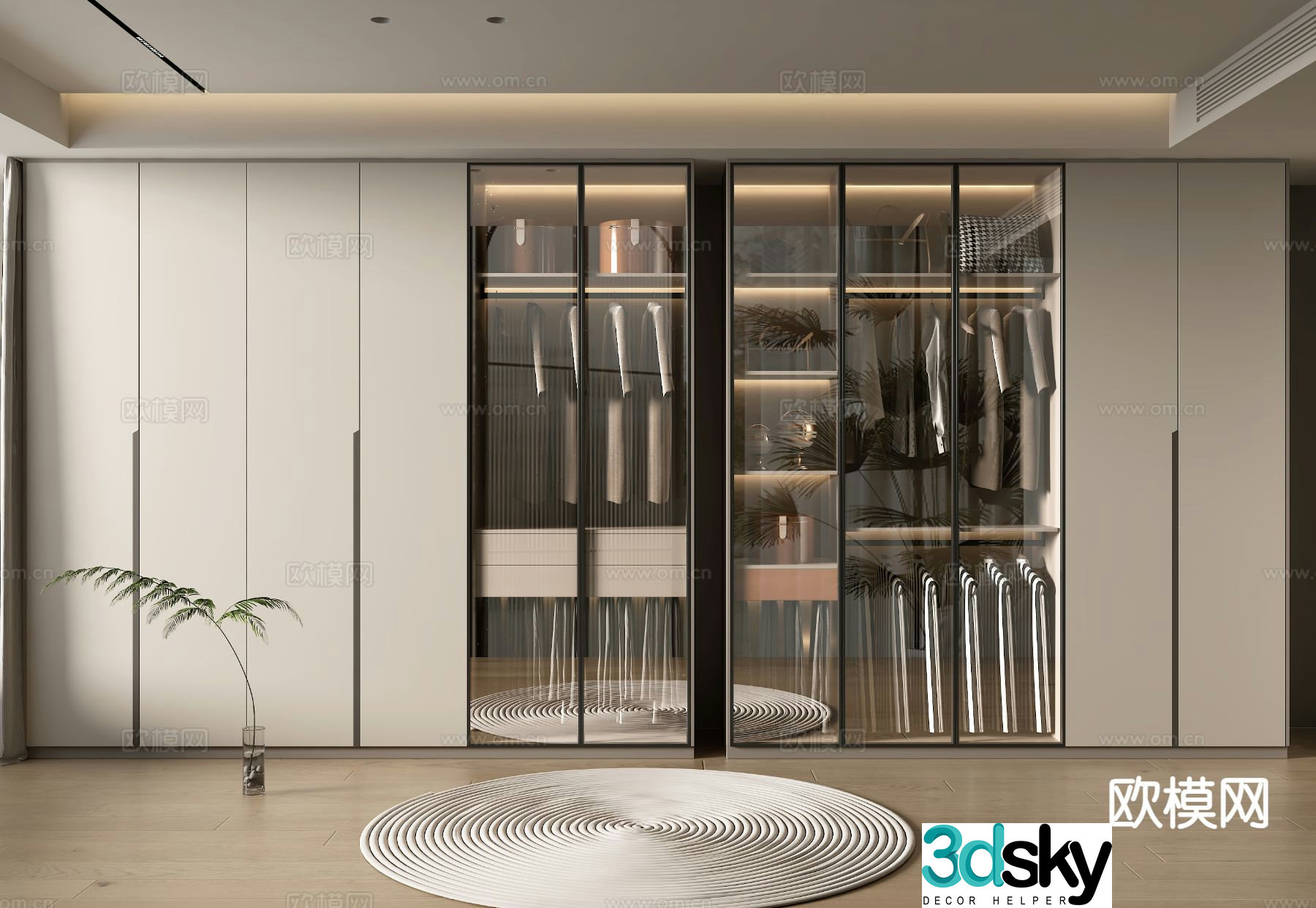 modern wardrobe wardrobe 3d model