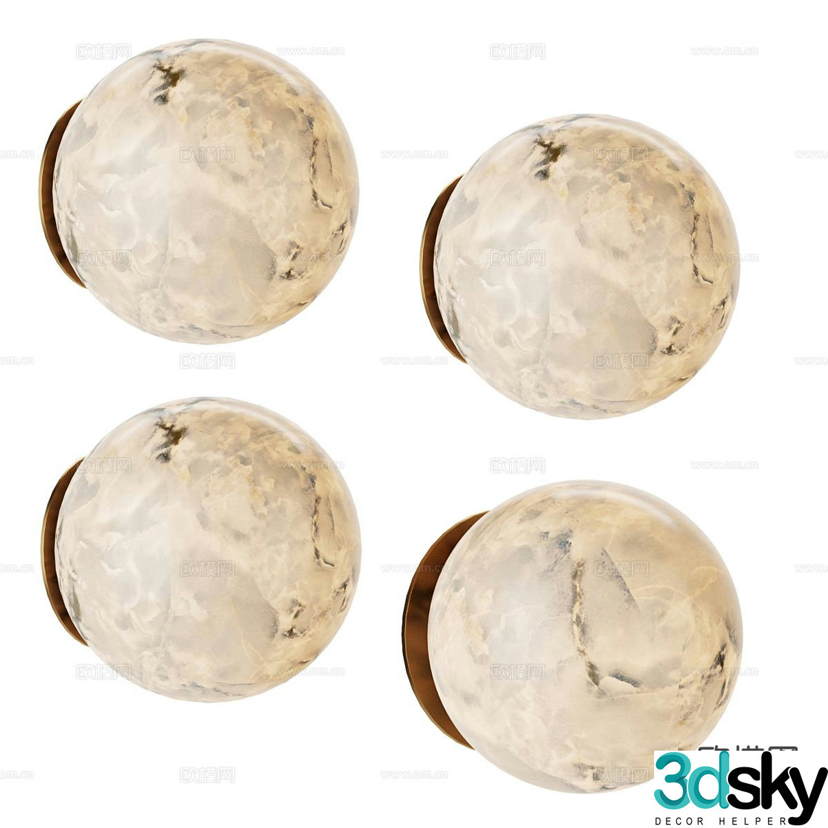 Modern wall light spherical wall light 3d model