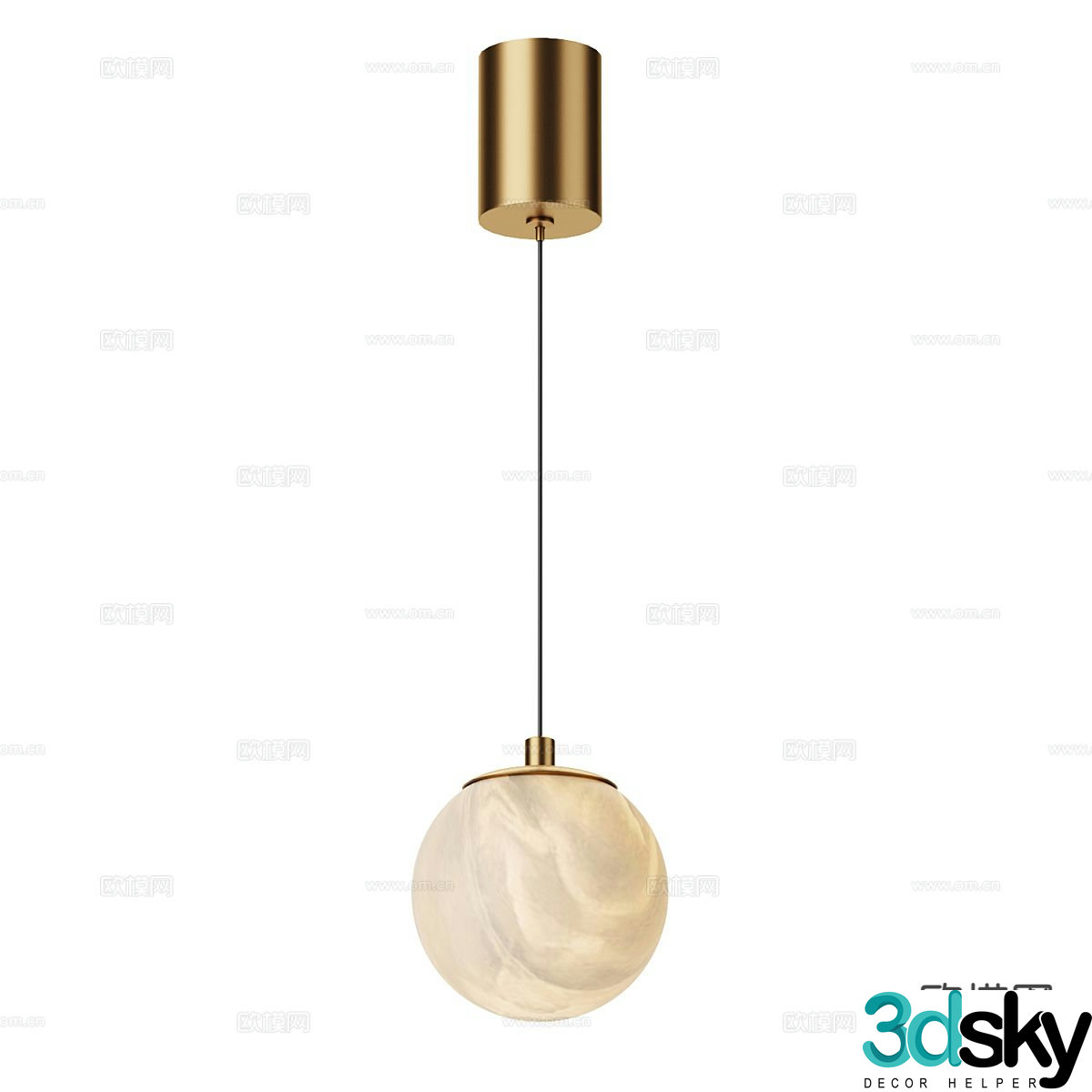 Light luxury chandelier spherical chandelier 3d model