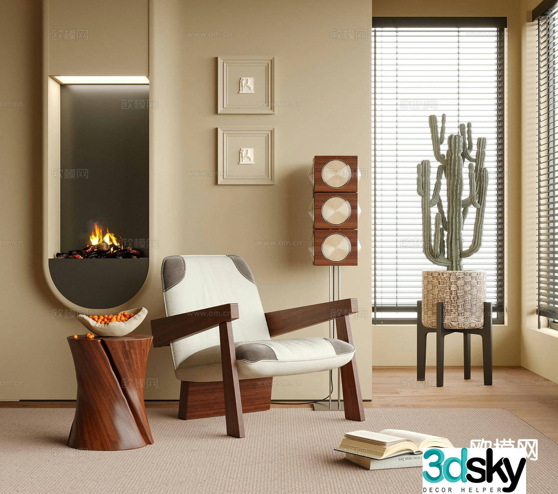 Medieval style leisure chair armchair 3d model