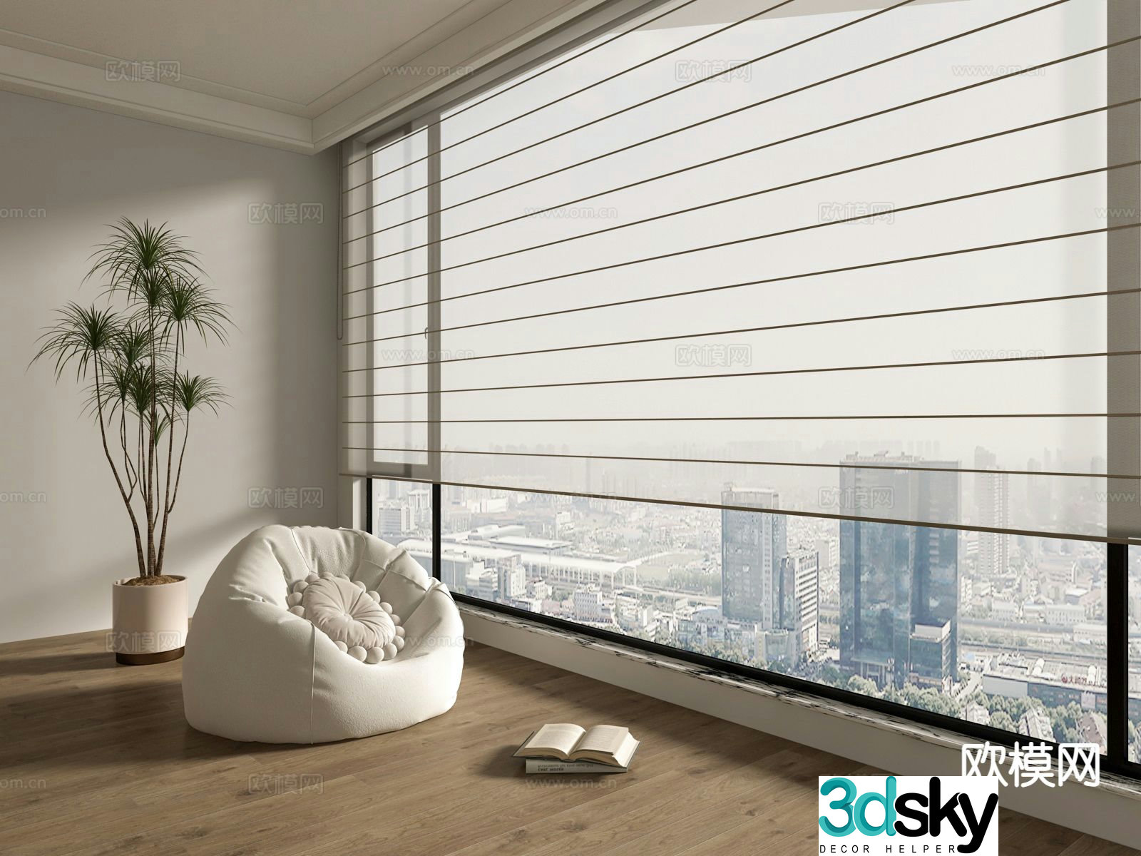 Plain curtains fantasy curtains Shangri-La curtains 3D model
