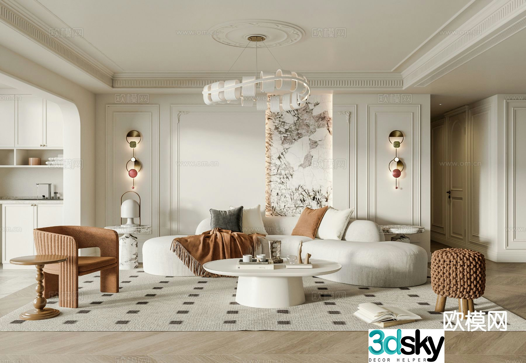 French living room 3d model