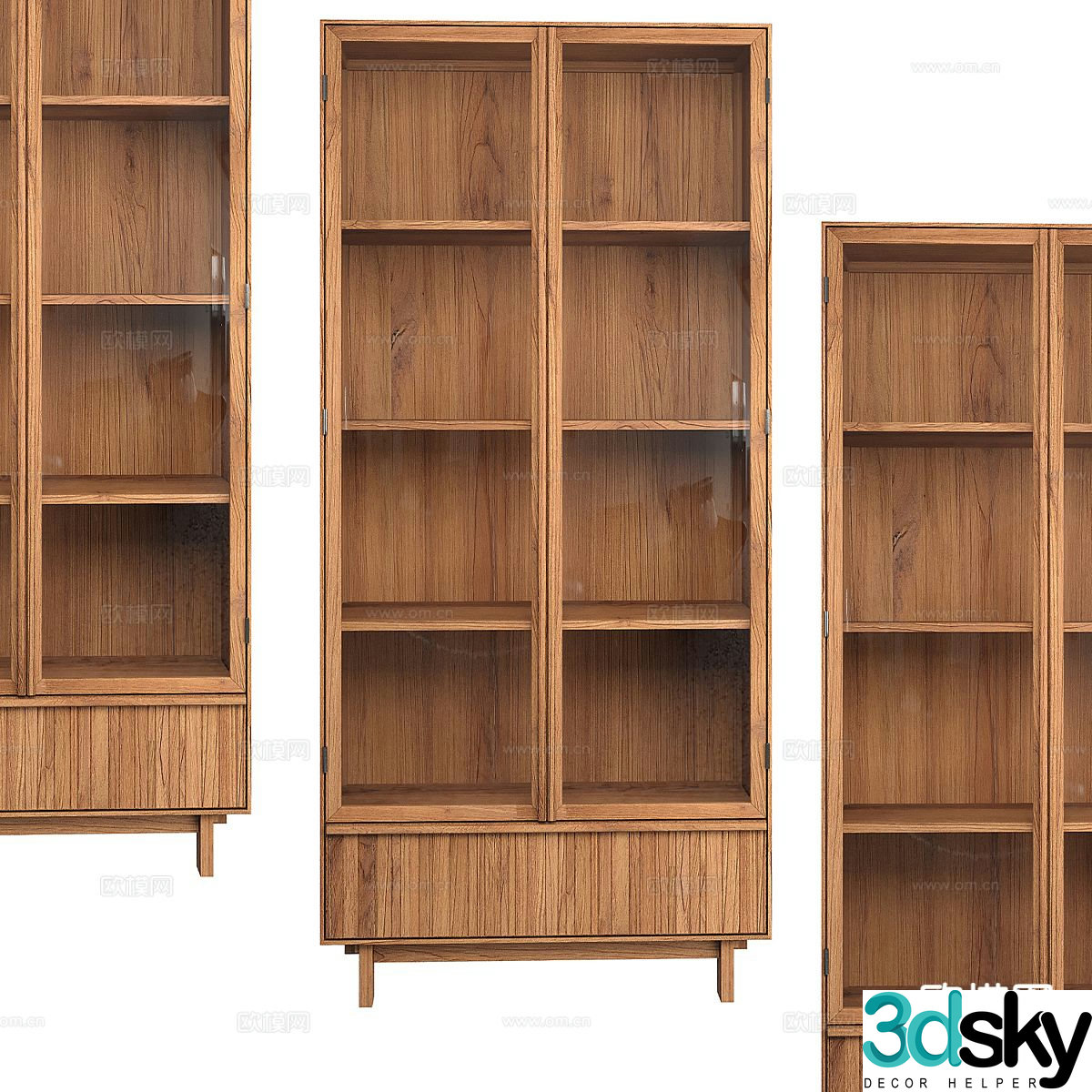 Log style bookcase 3d model