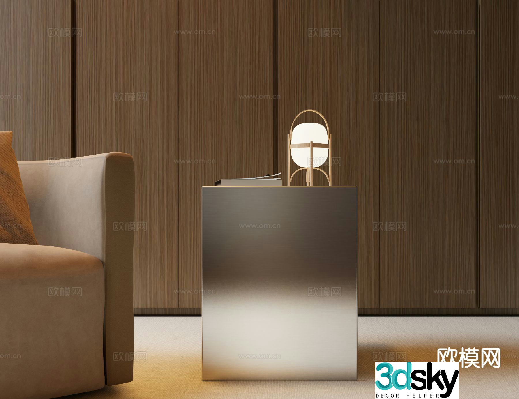 Modern side table square table table 3d model