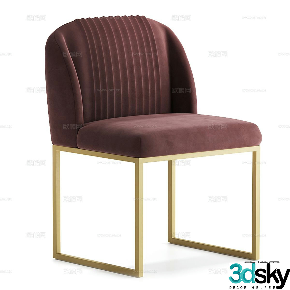 Light luxury chair dining chair 3d model