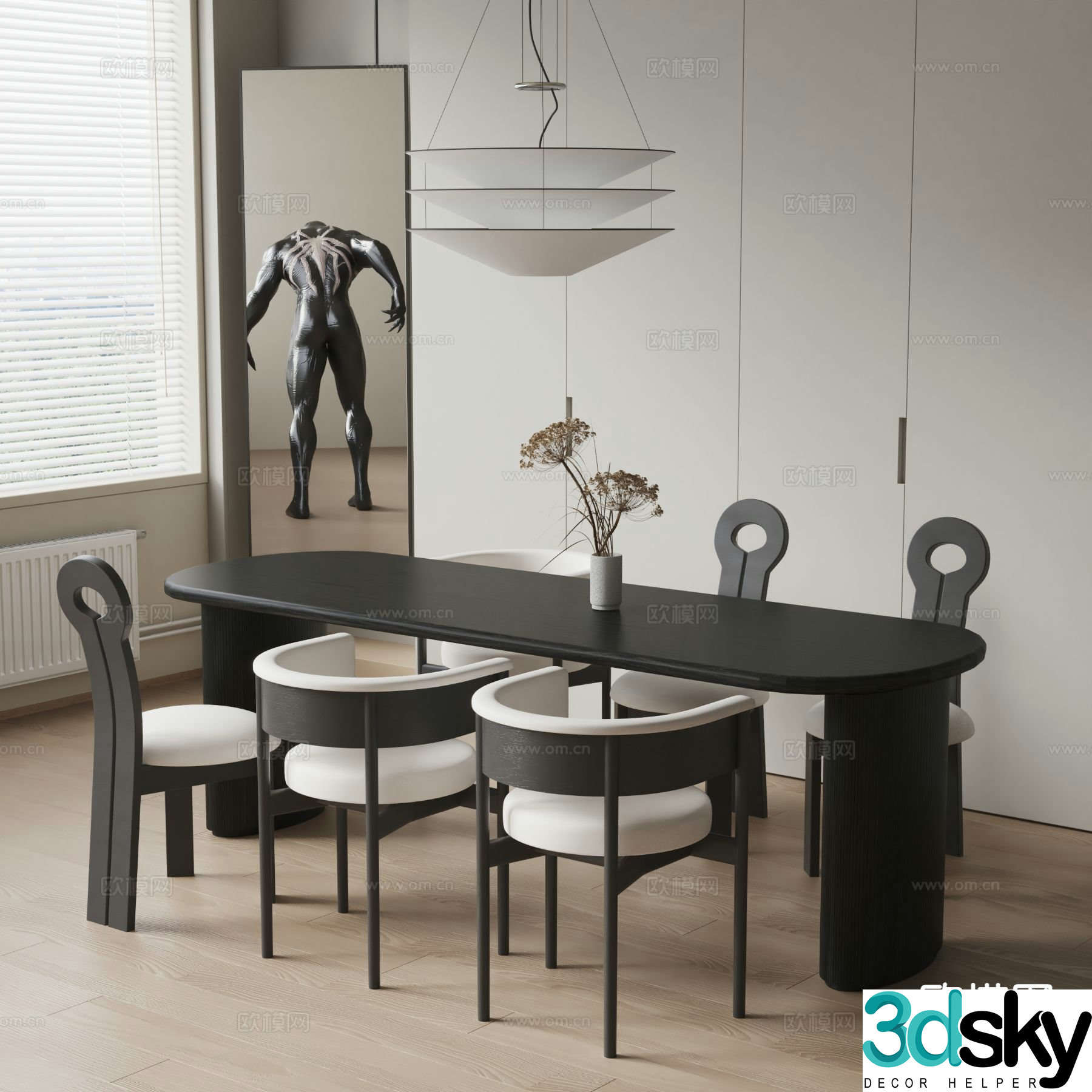 Diemme dining table and chairs 3d model