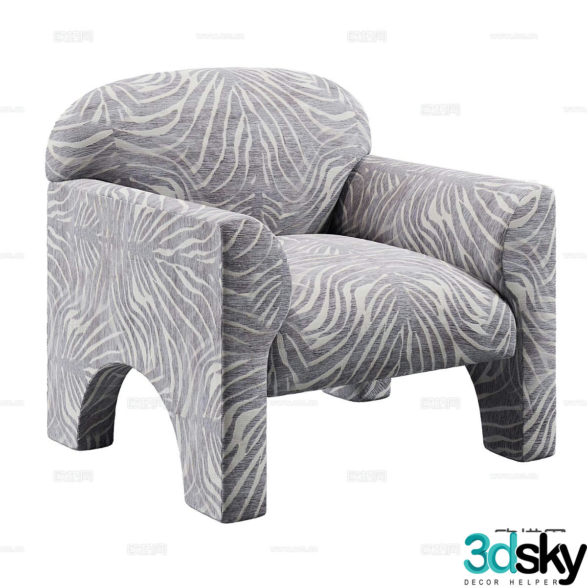 French single sofa 3d model