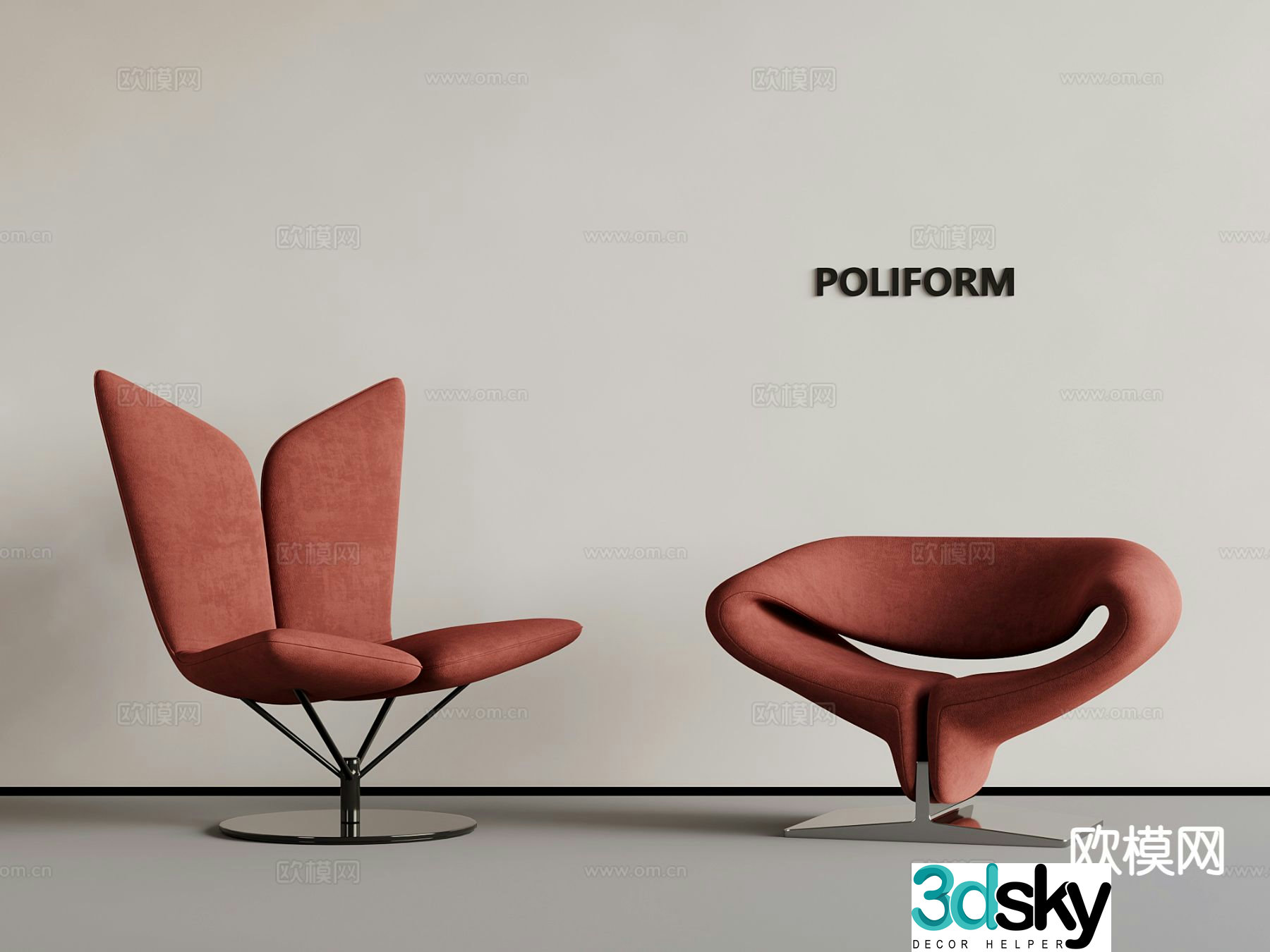 Italian style leisure chair sofa chair styling chair 3d model