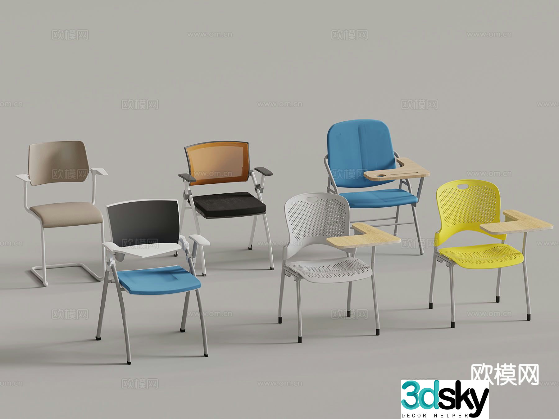 Training chair staff chair office chair 3d model