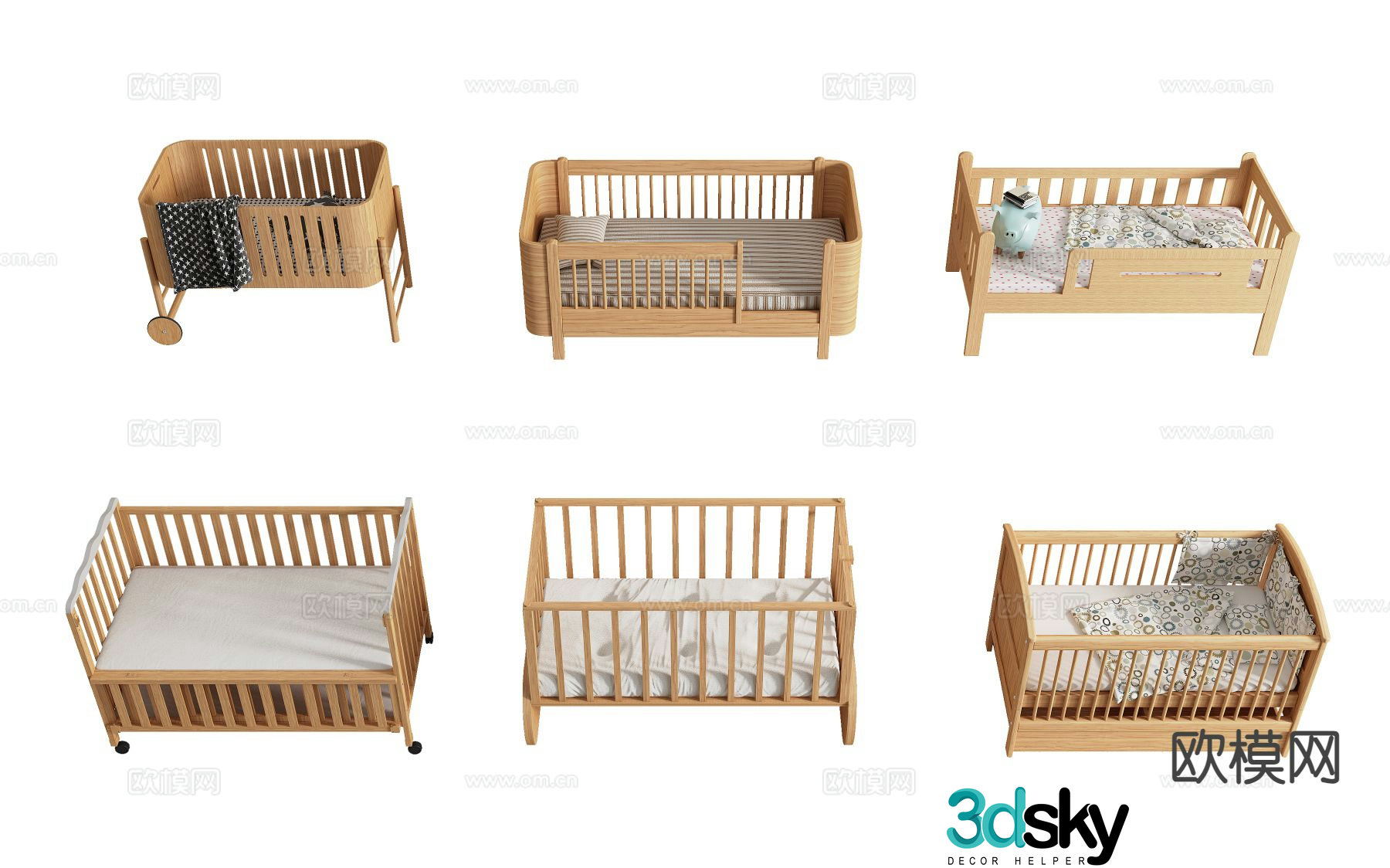 Log style crib 3d model
