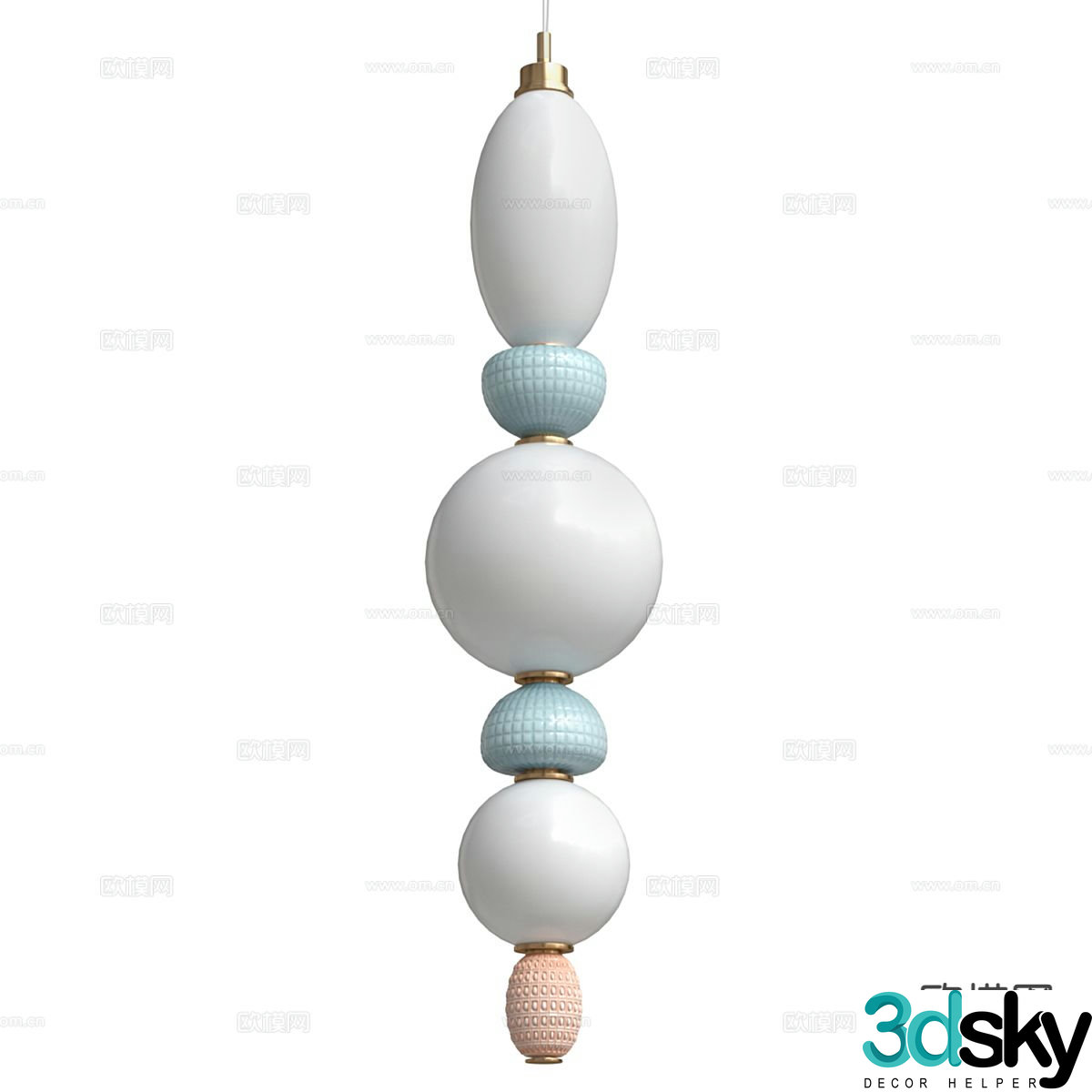 Modern minimalist chandelier living room chandelier 3d model