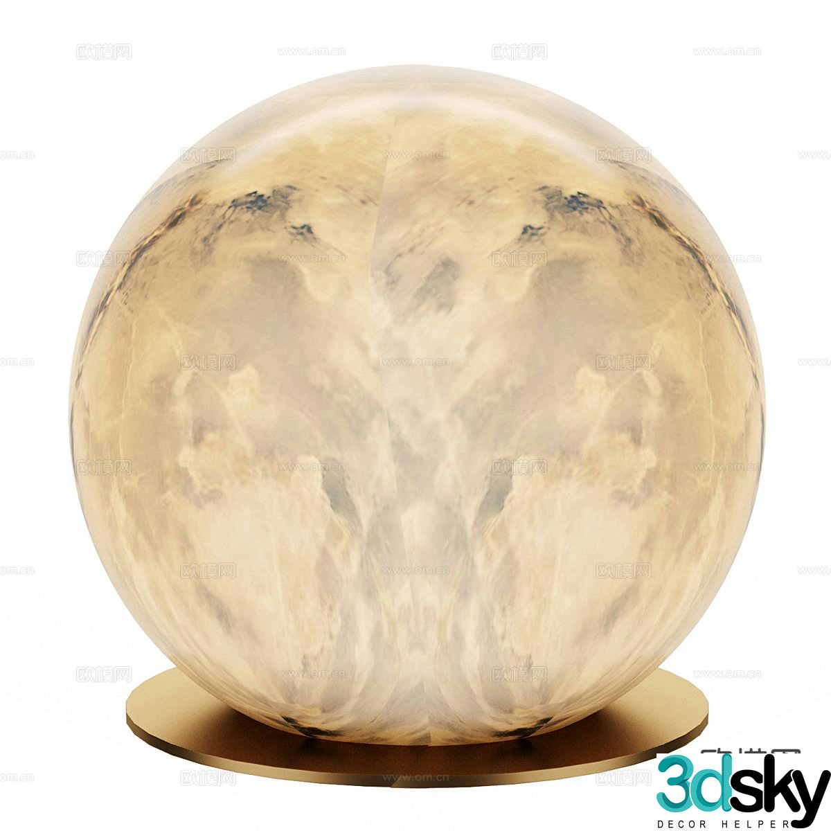 Light luxury desk lamp spherical desk lamp 3D model