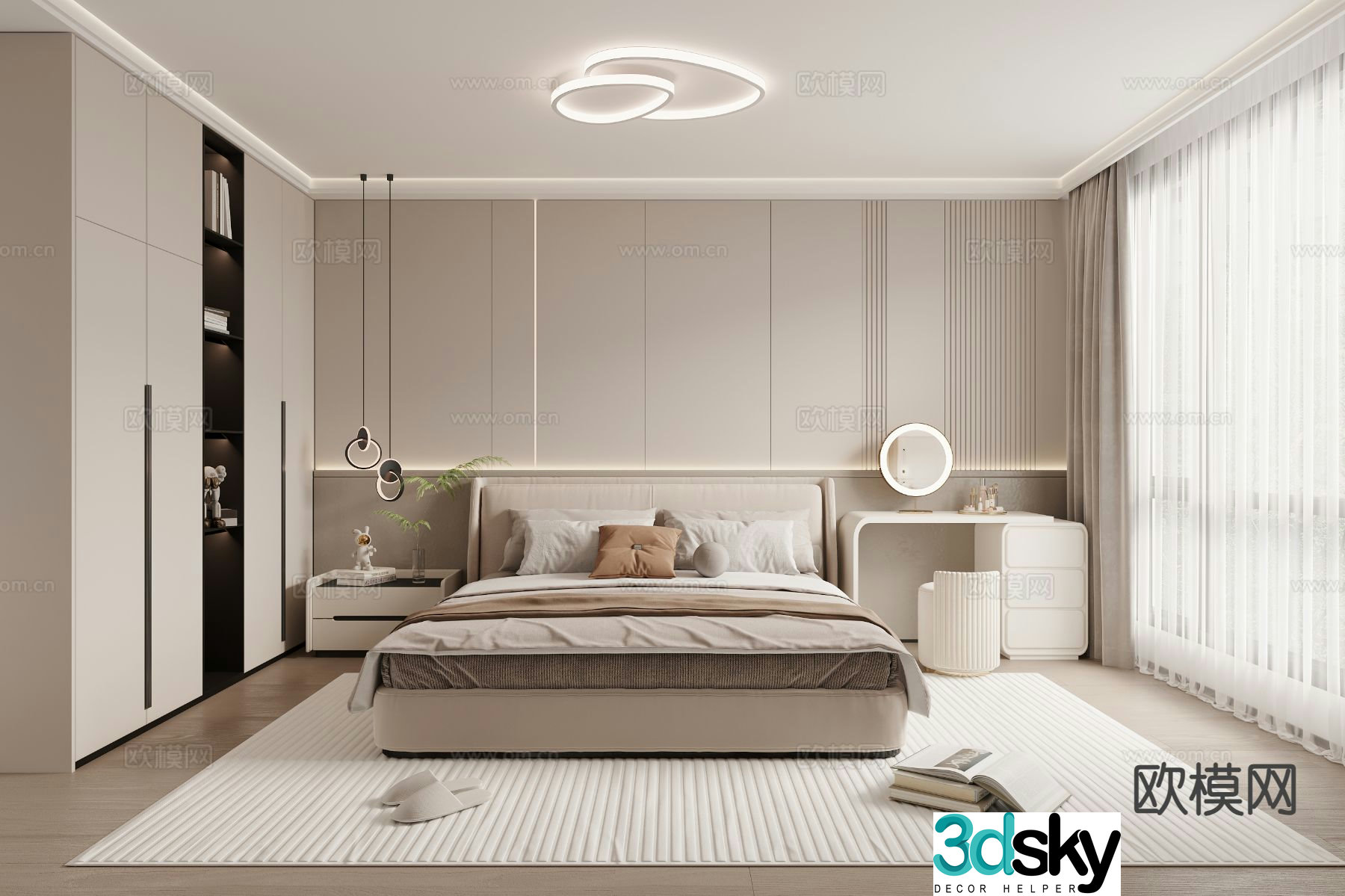 Modern bedroom master bedroom 3d model