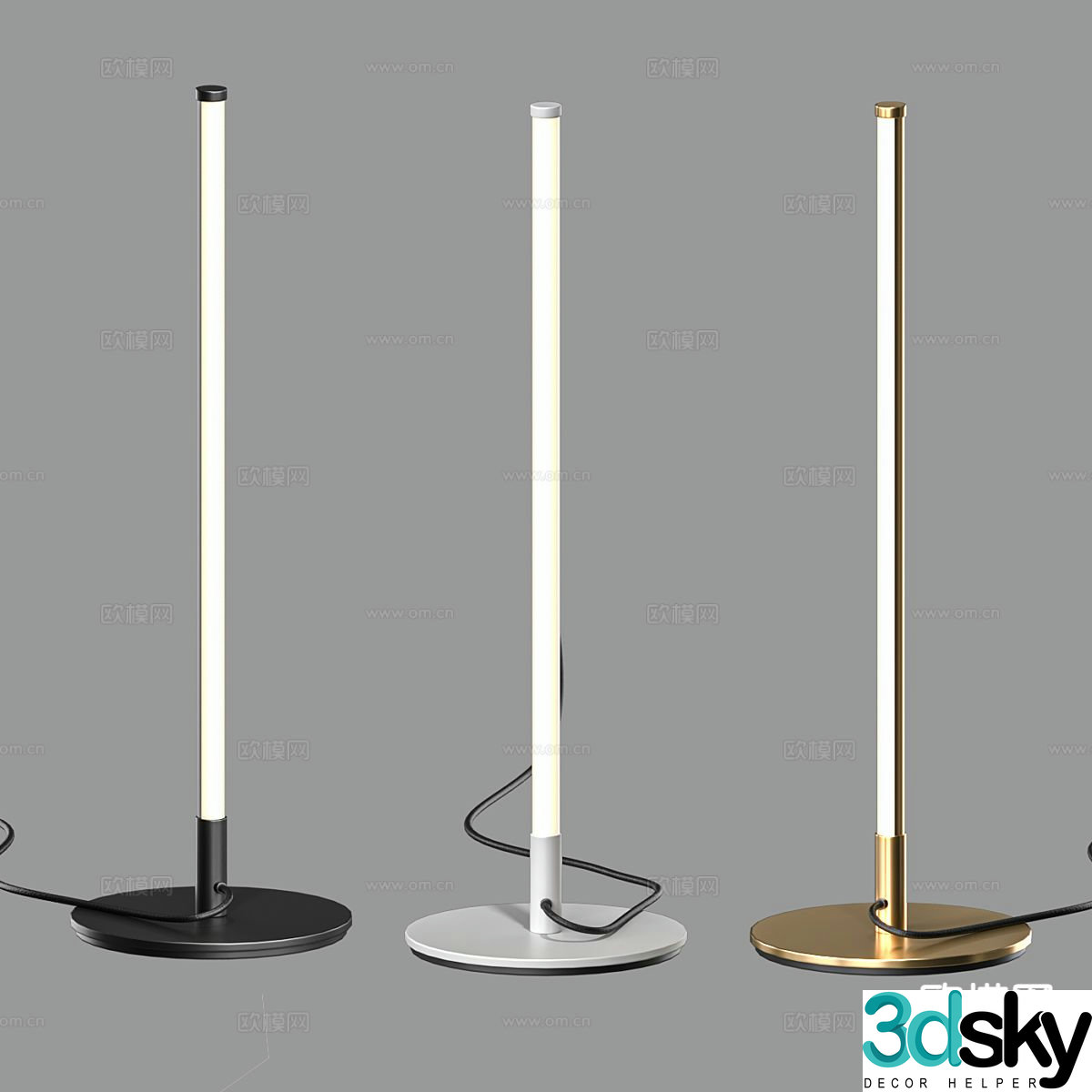 Light luxury table lamp strip table lamp 3D model