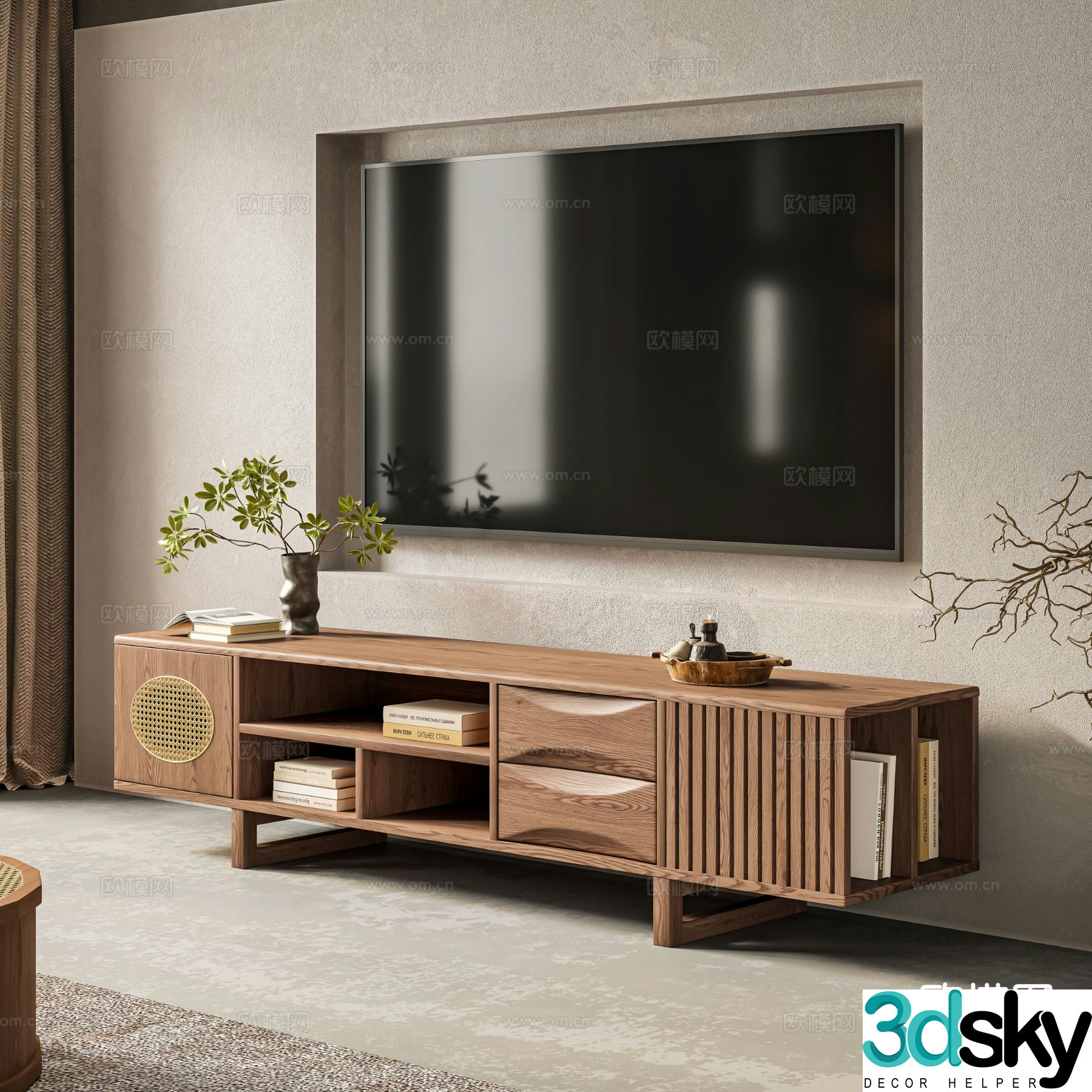 Wabi-sabi TV cabinet 3d model