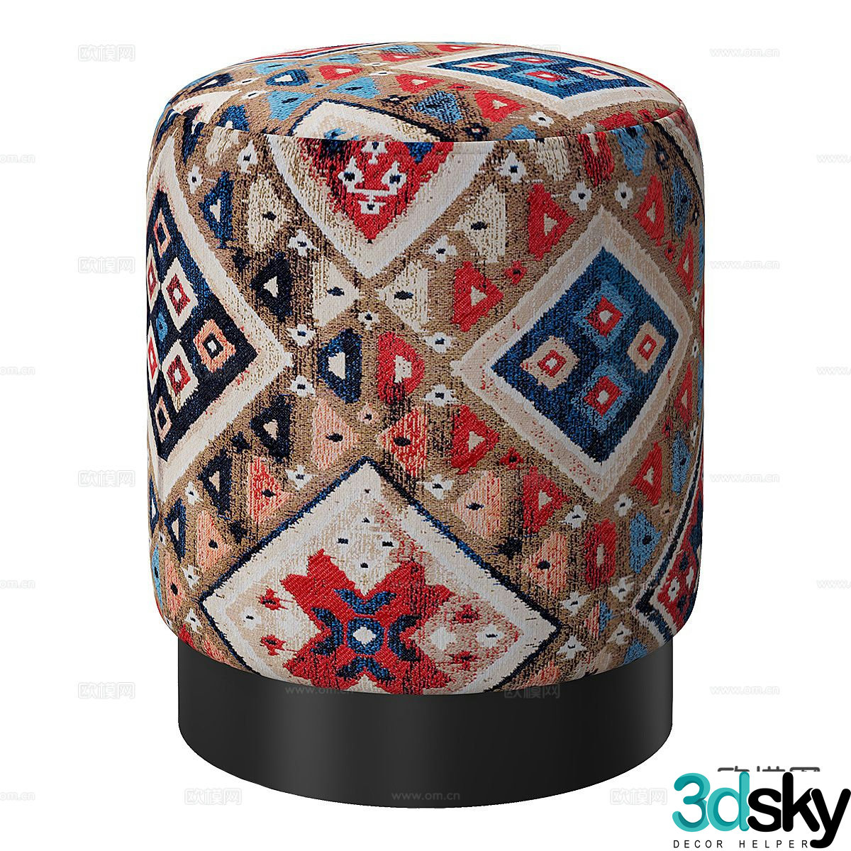 Medieval style sofa stool low stool stool 3d model