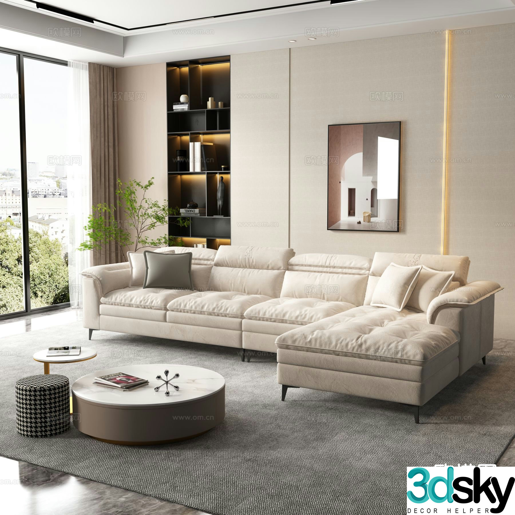 Modern corner sofa modular sofa 3d model