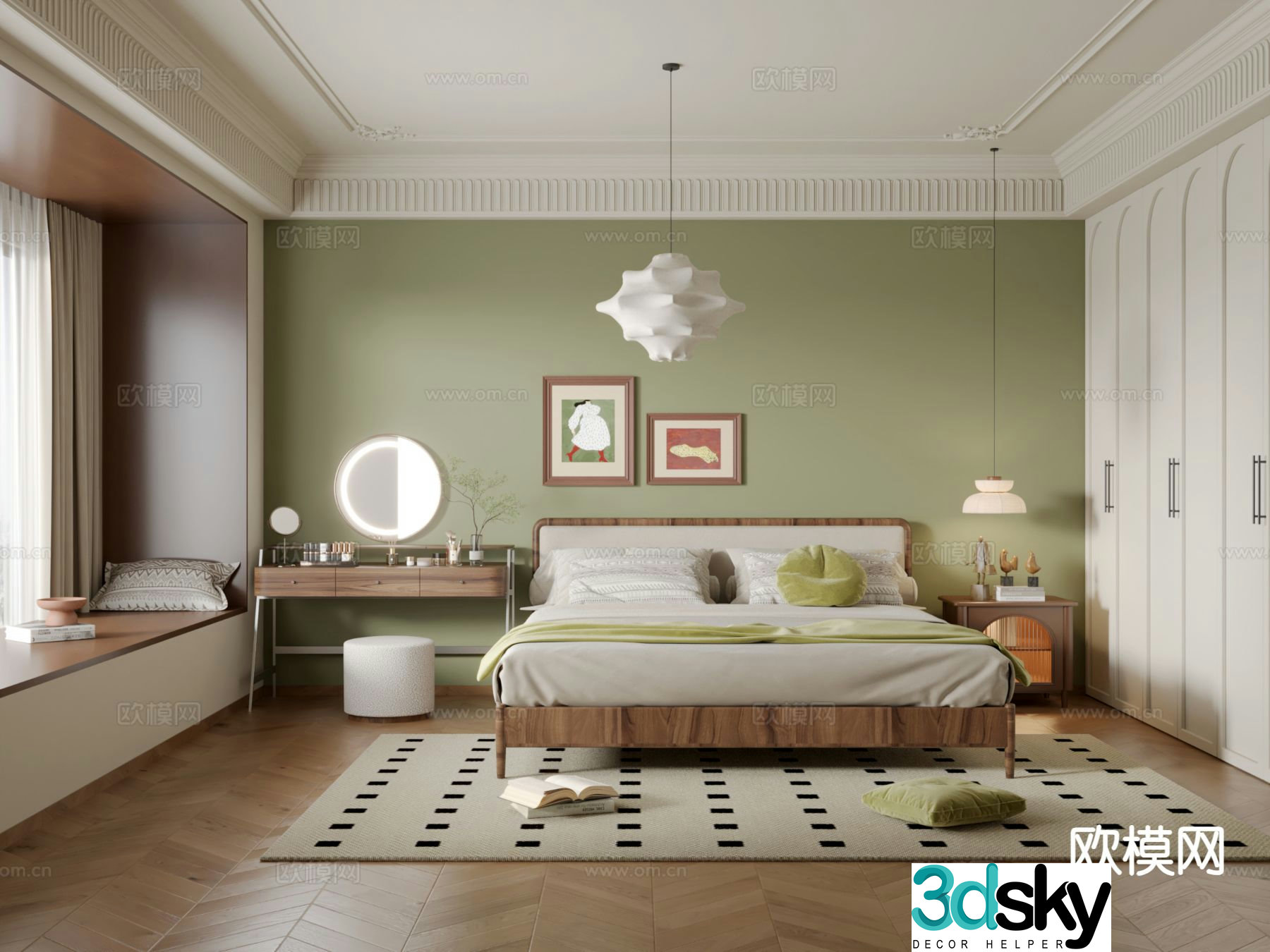 French bedroom master bedroom 3d model