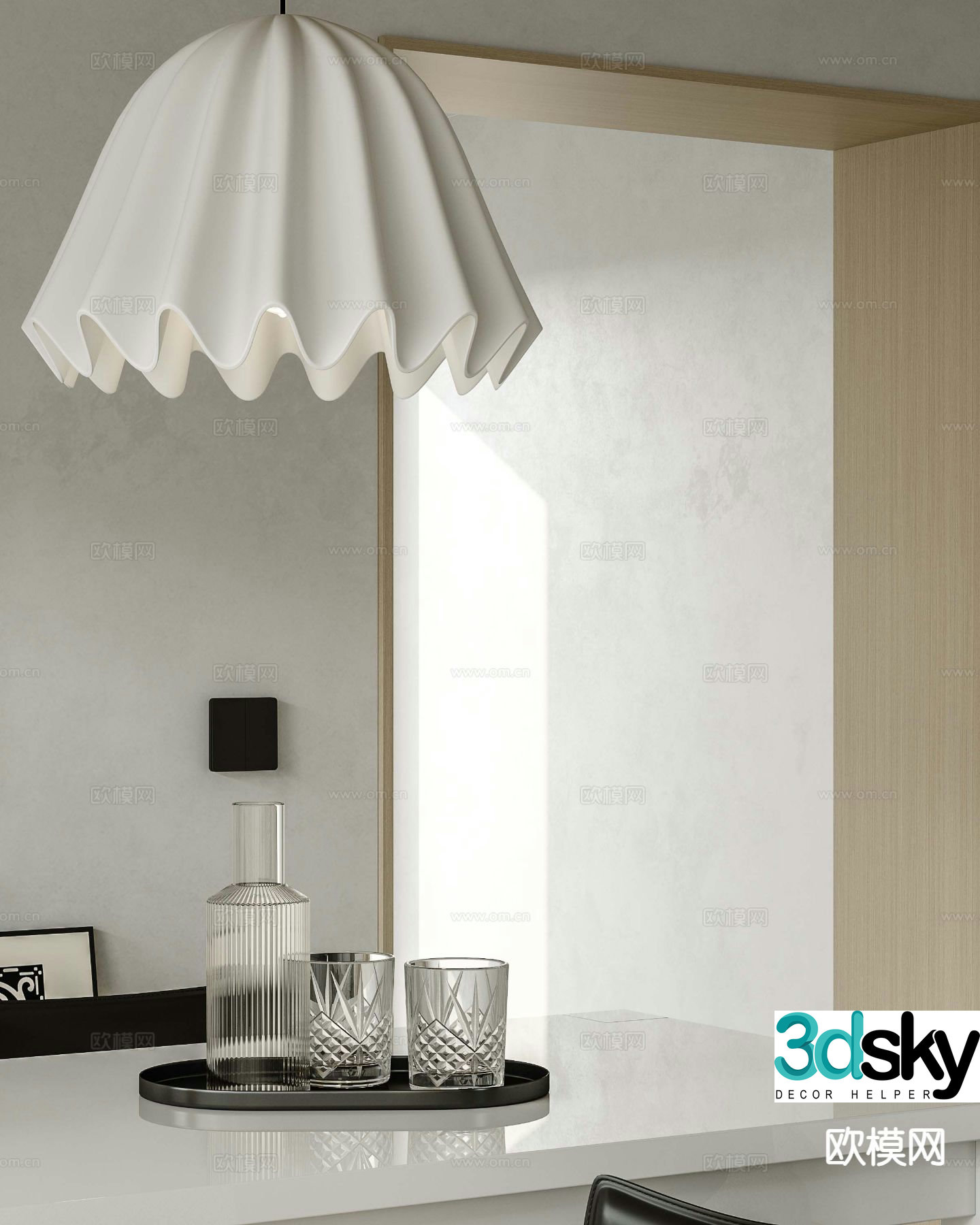 Simple chandelier restaurant chandelier 3d model