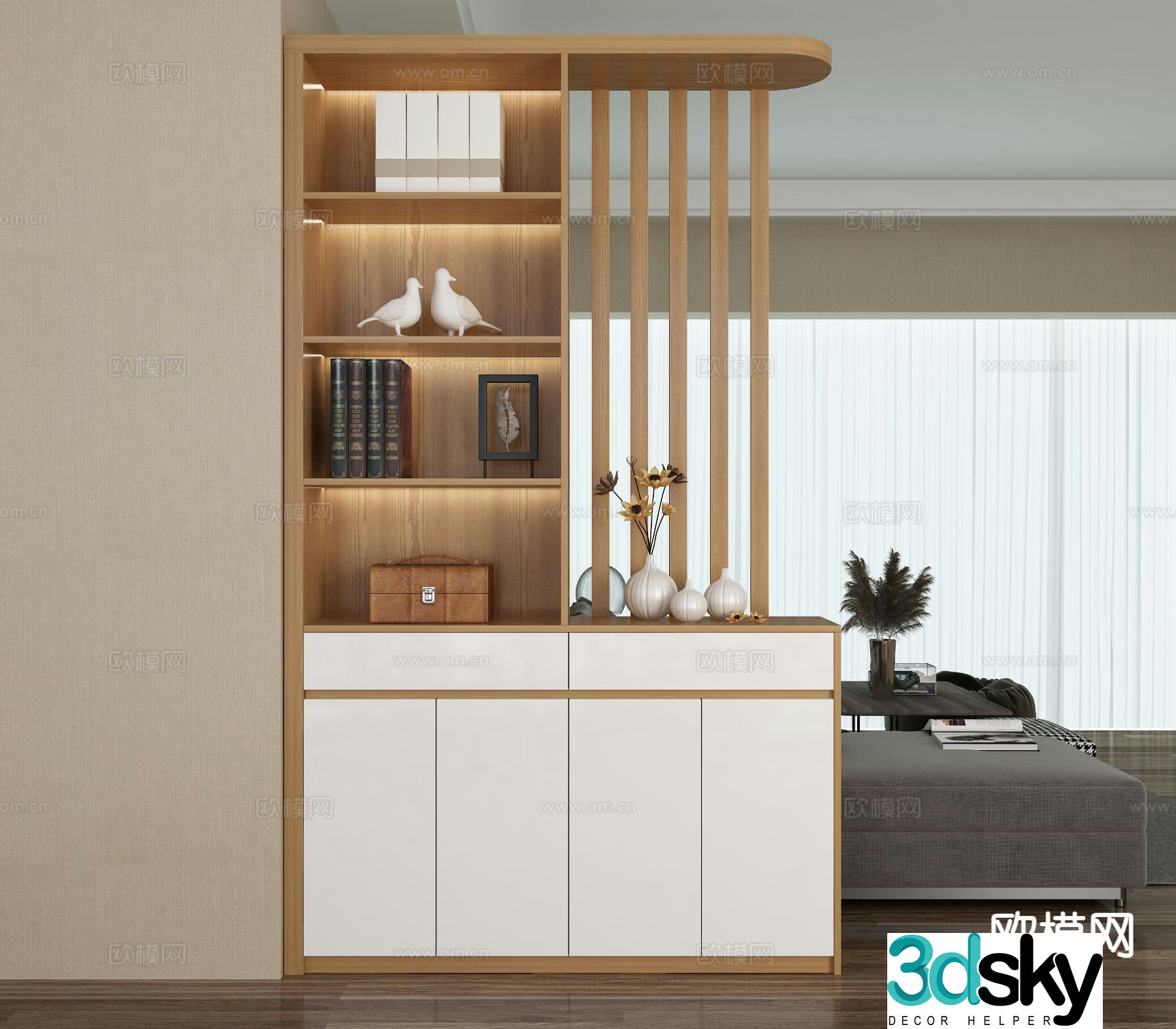 Modern entrance cabinet high cabinet hall cabinet 3D model