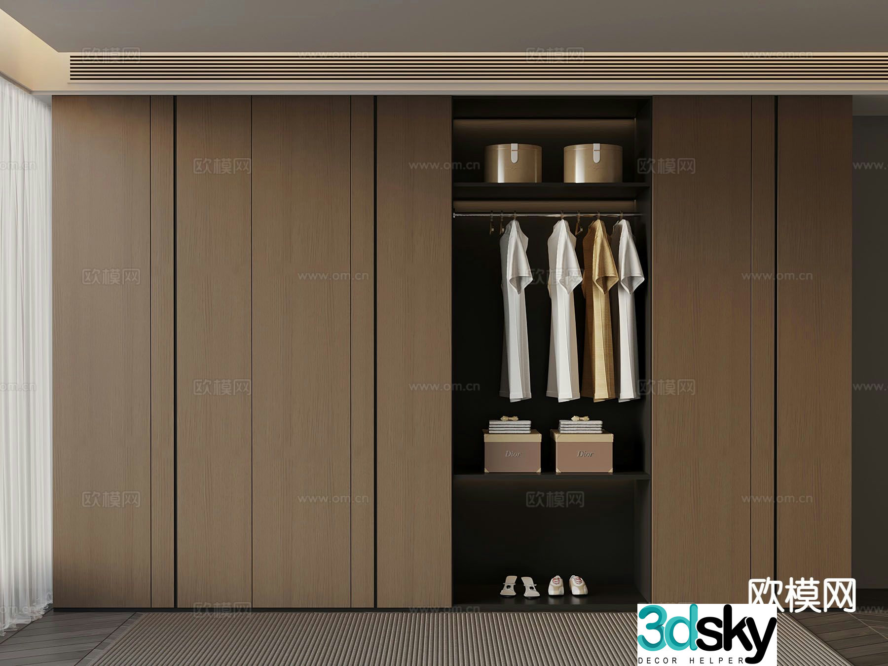 Italian style wardrobe wardrobe 3d model