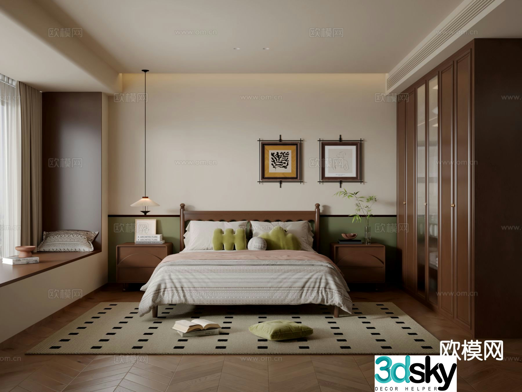 Medieval style bedroom master bedroom 3d model