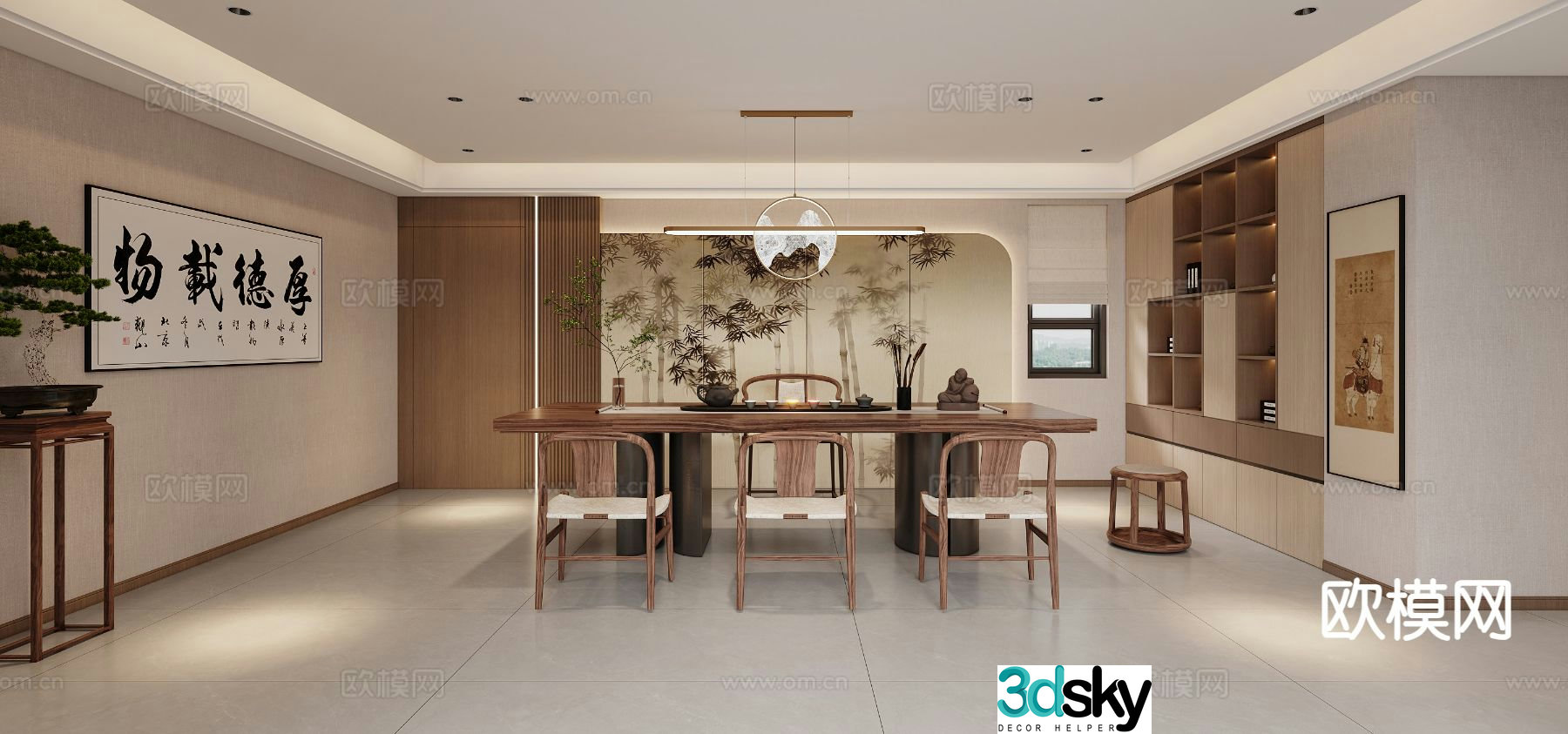 New Chinese tea room 3d model