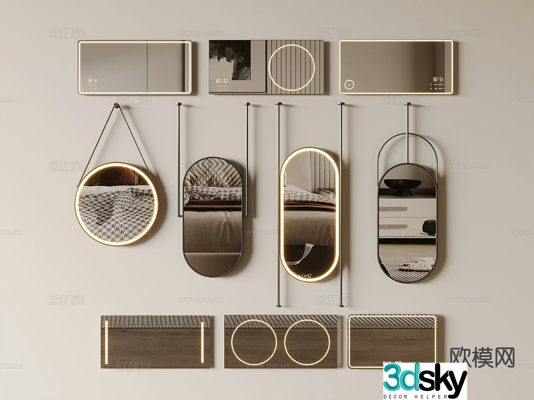 Smart mirror cosmetic mirror decorative mirror bathroom mirror 3D model