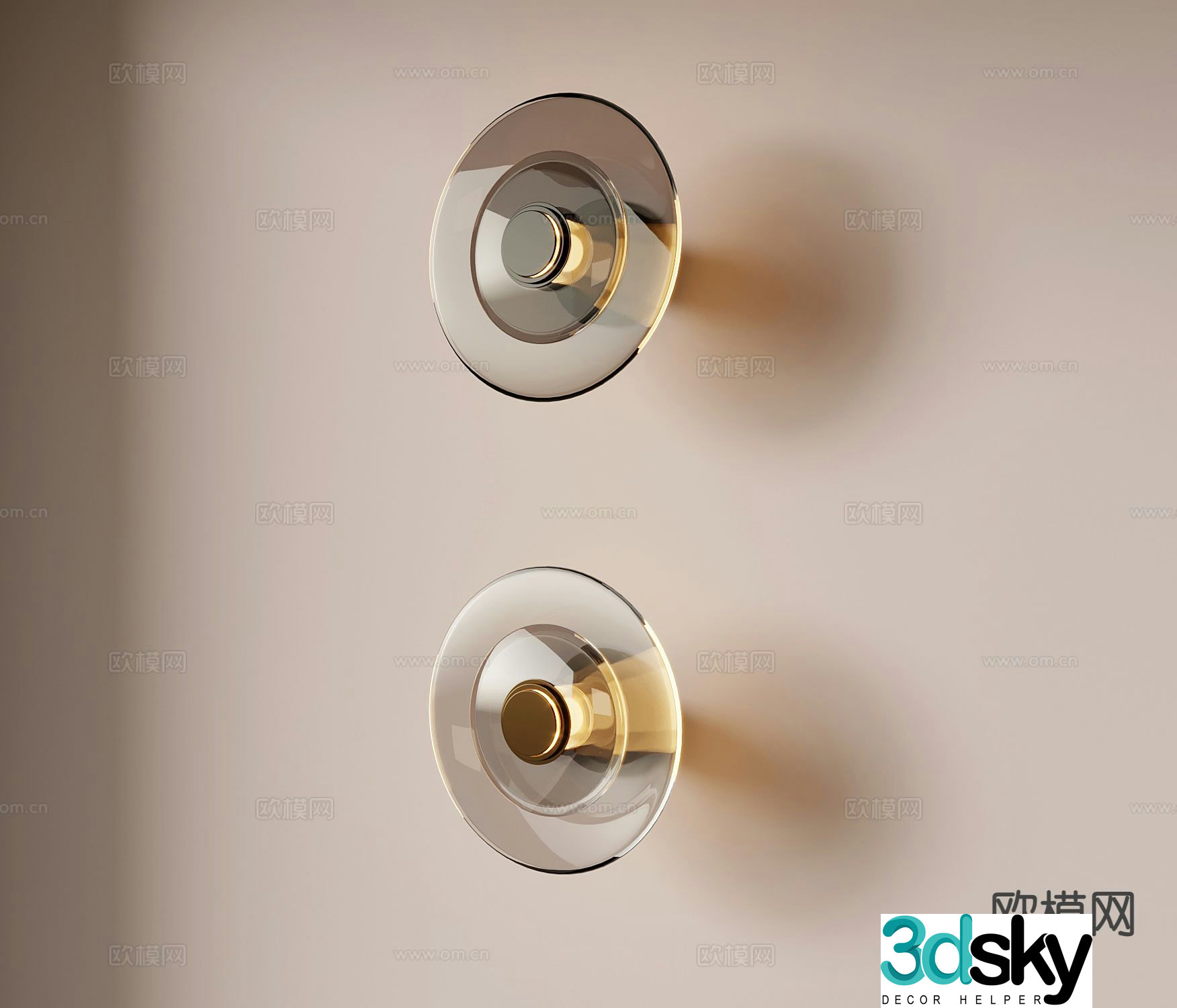 Modern minimalist wall lamp glass wall lamp 3d model