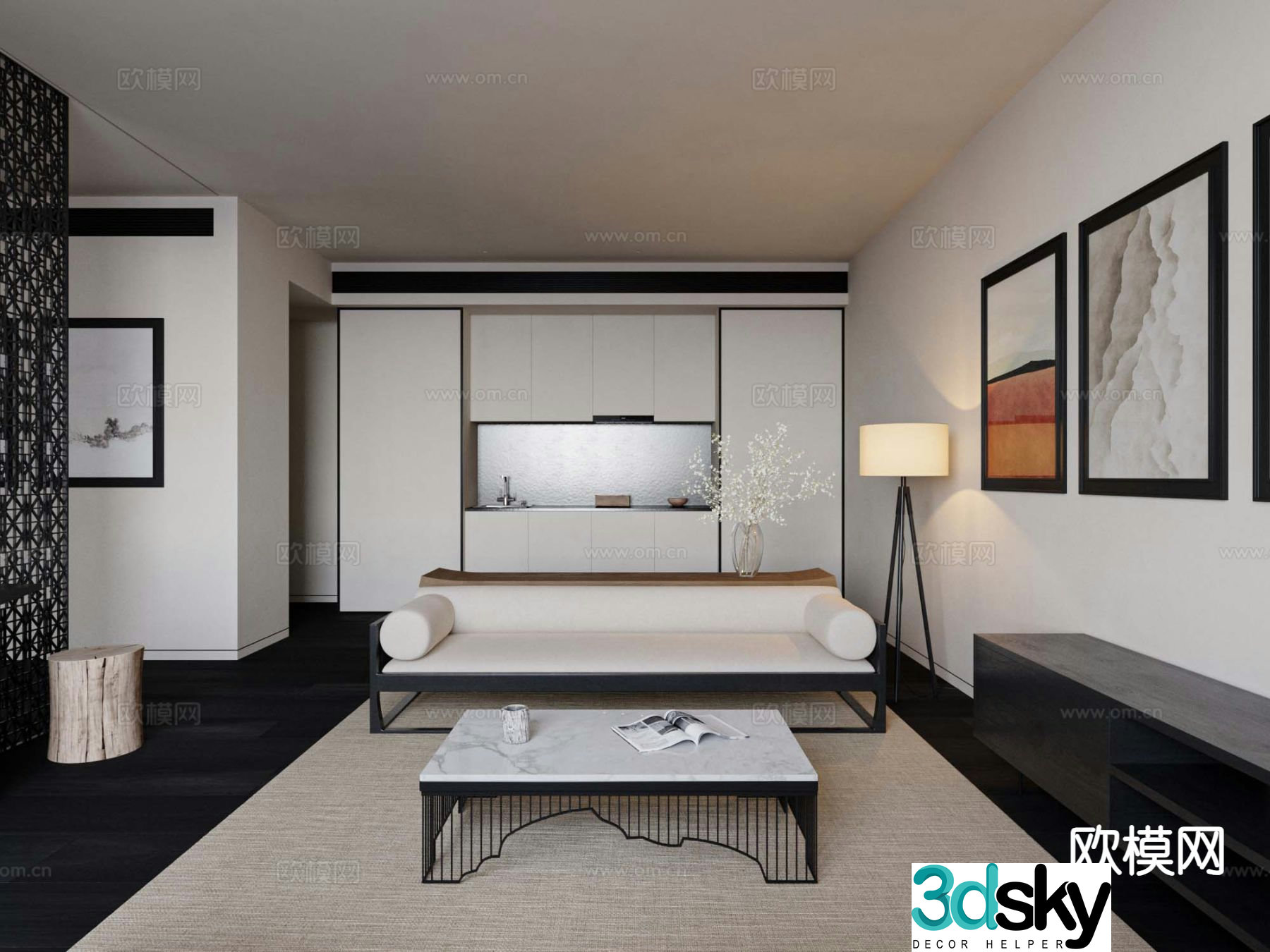 New Chinese style living room 3d model