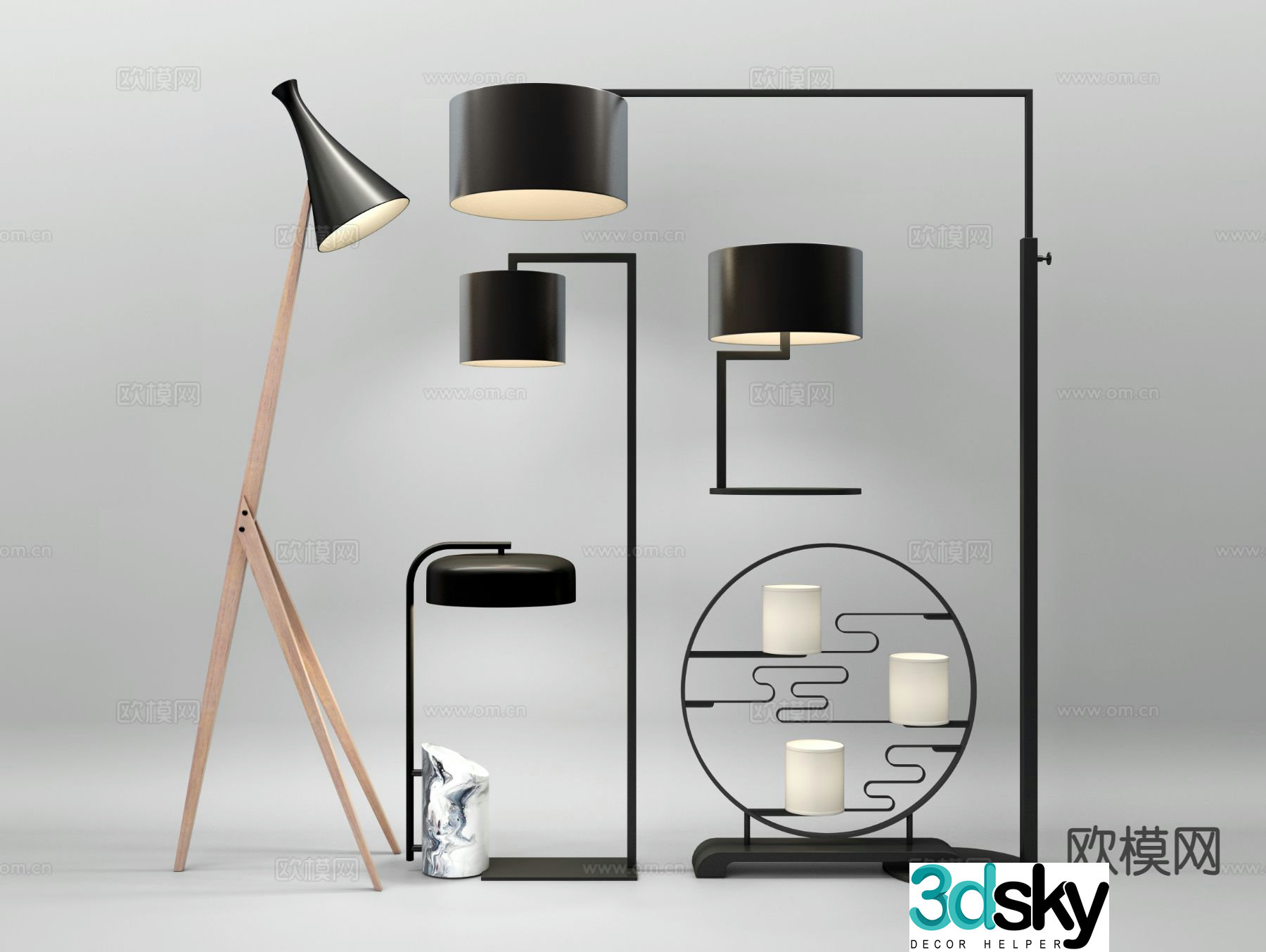 New Chinese style floor lamp 3d model