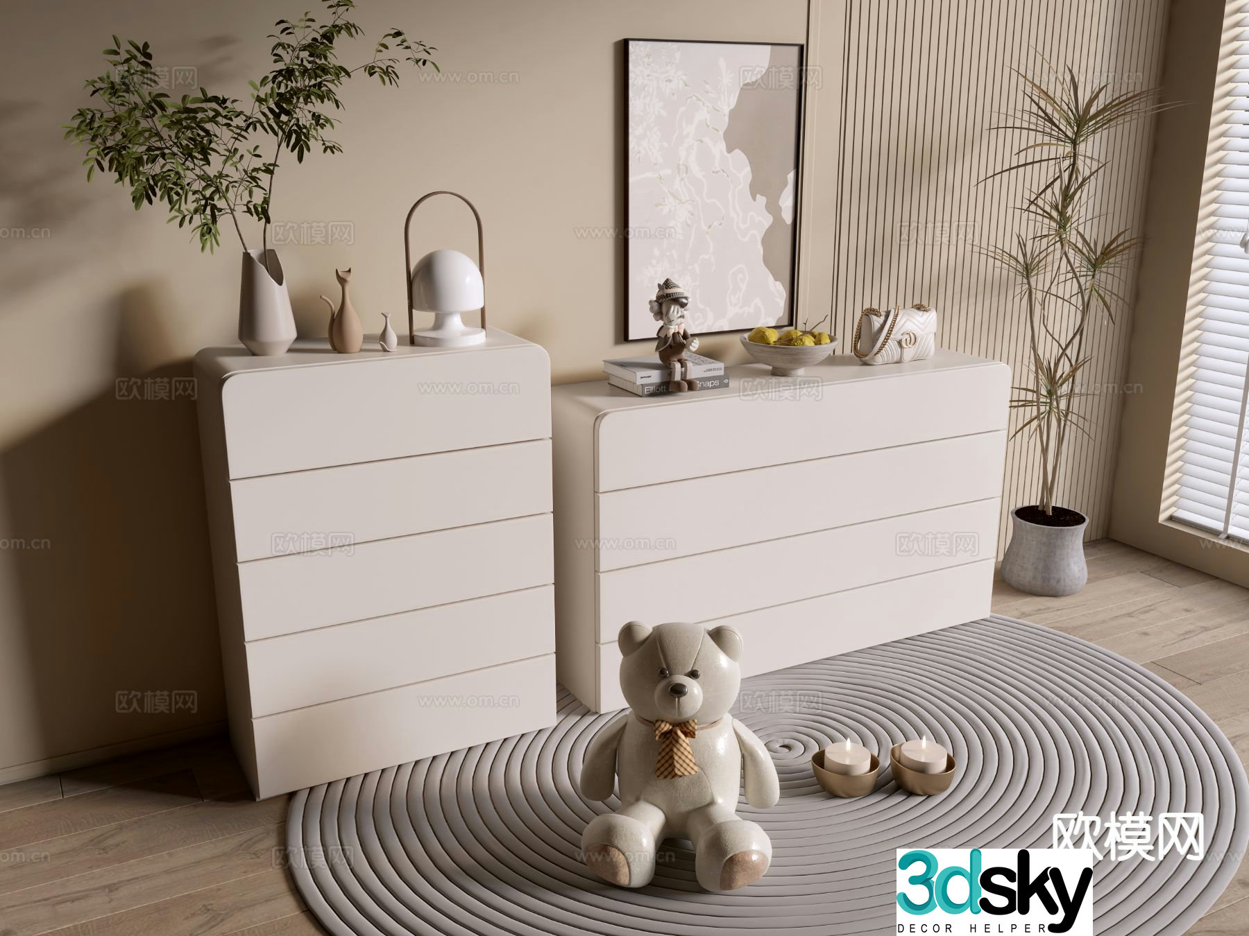 Modern entryway cabinet 3d model