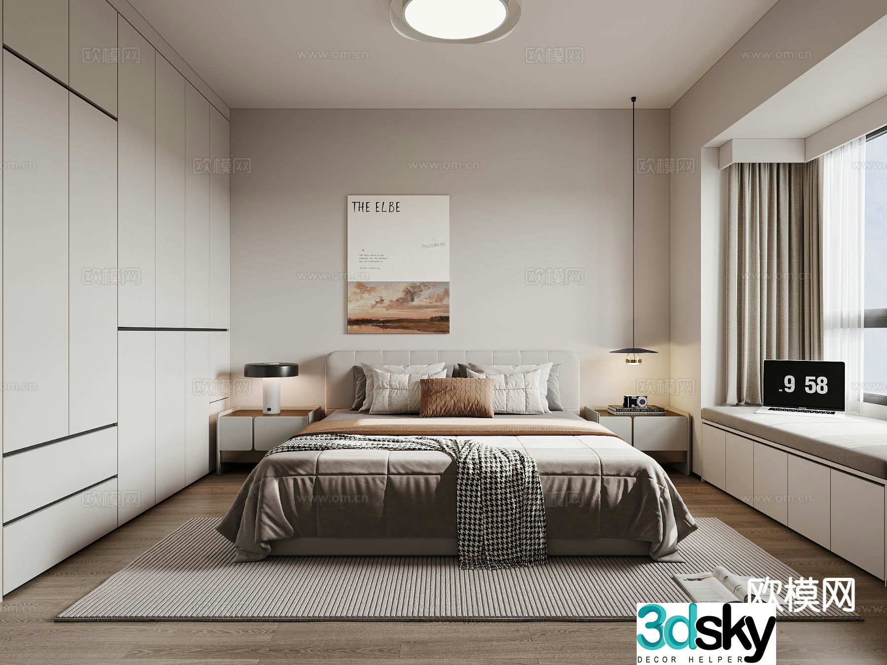 Modern bedroom master bedroom 3d model
