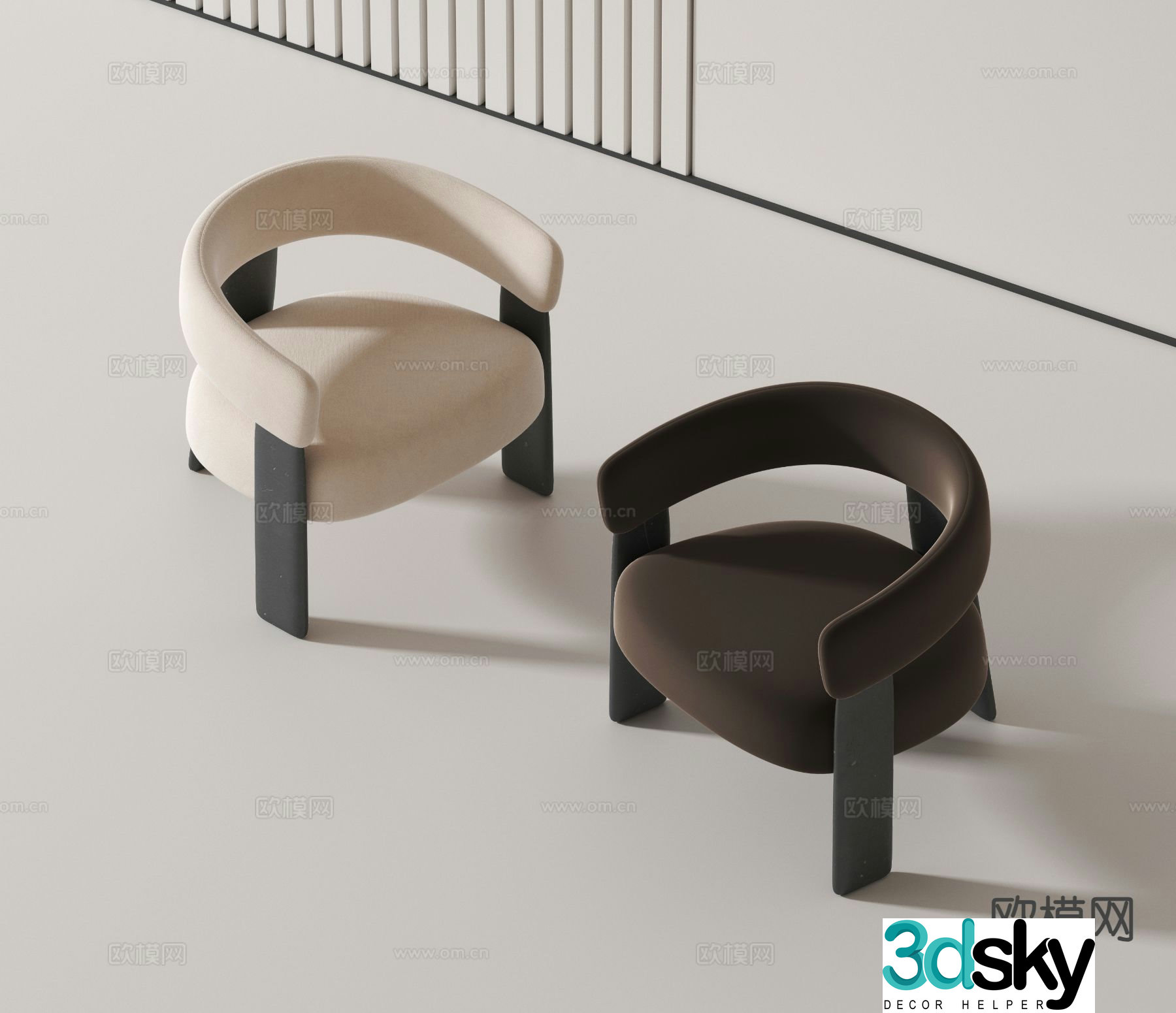 Modern chair single chair 3d model