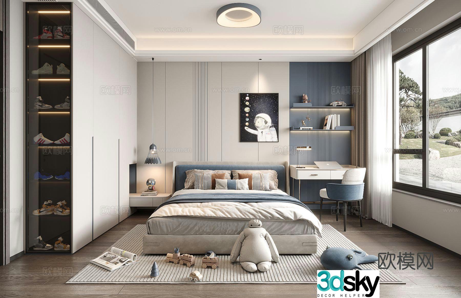 Modern children’s room boy’s room 3d model