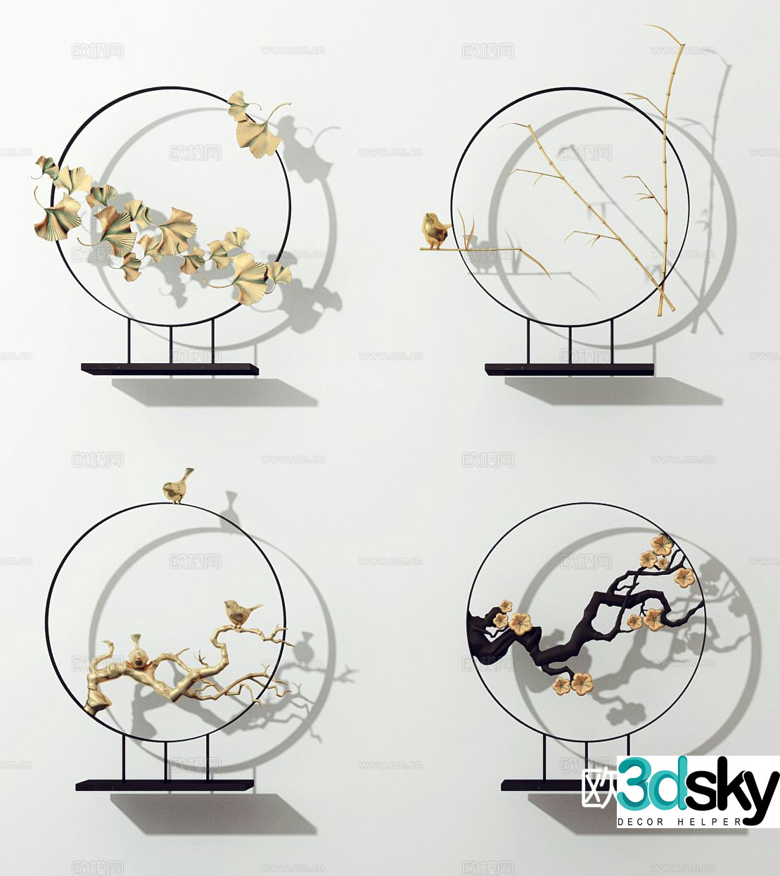 New Chinese style decorations handicrafts ornaments 3d model