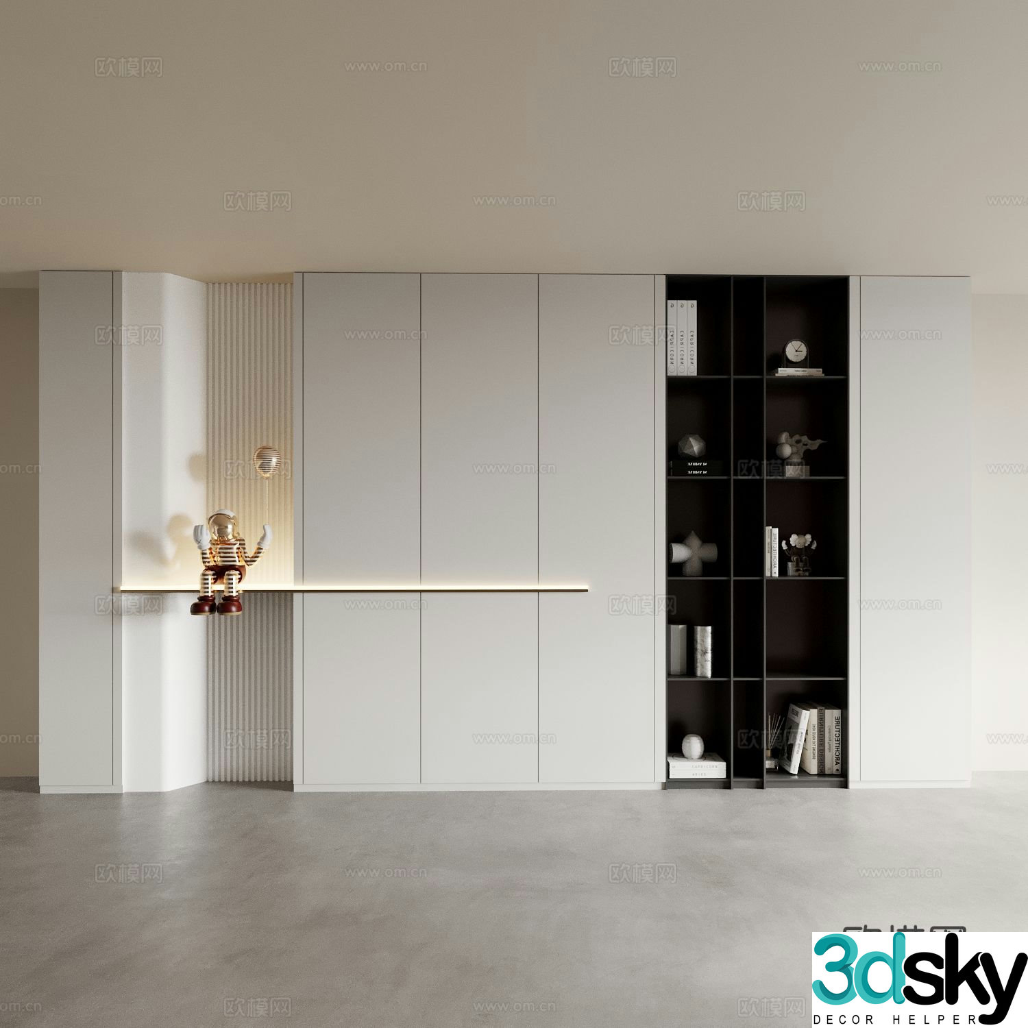 Modern decorative cabinet storage rack display rack 3D model