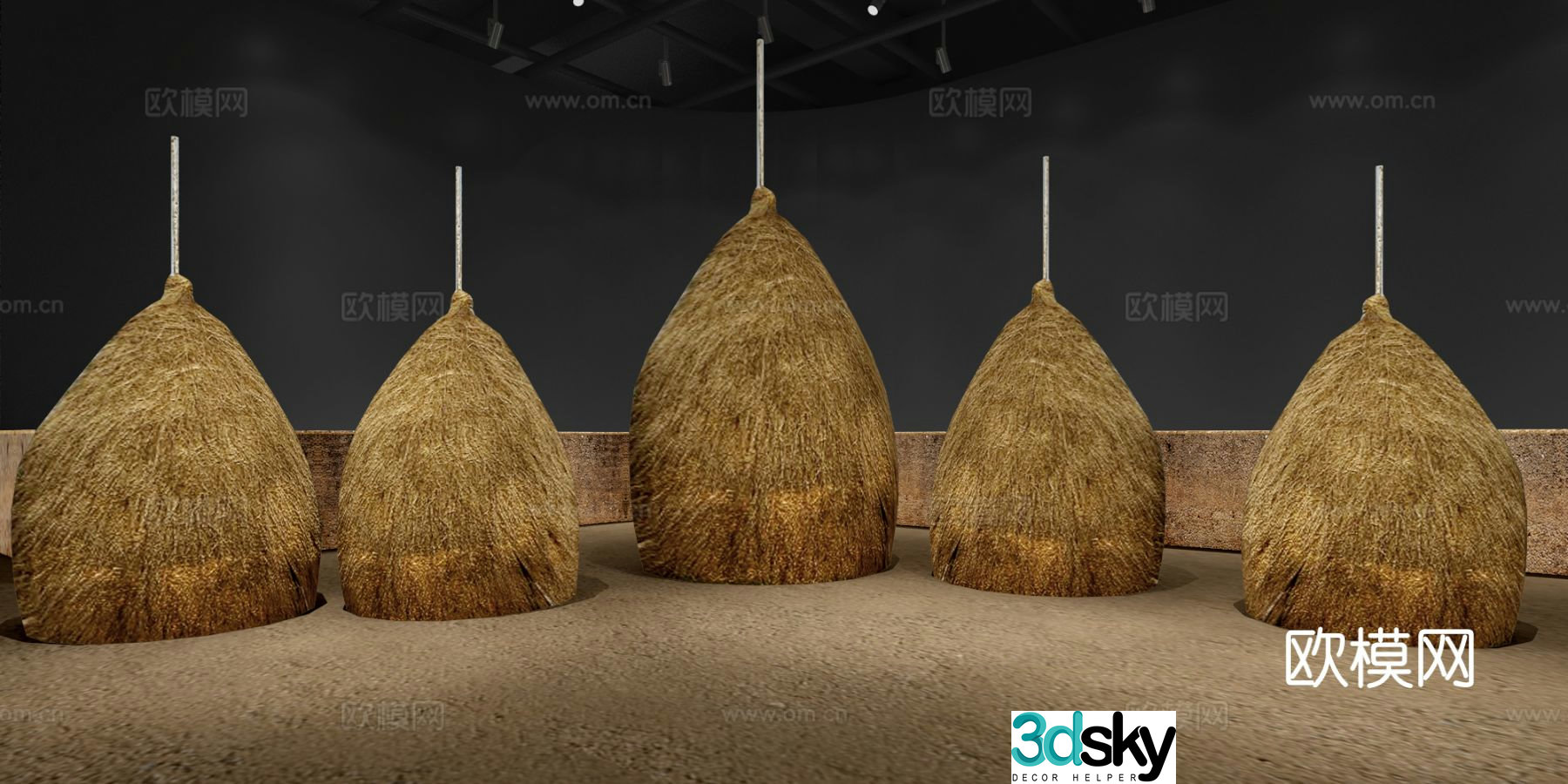 New Chinese style haystack haystack 3D model