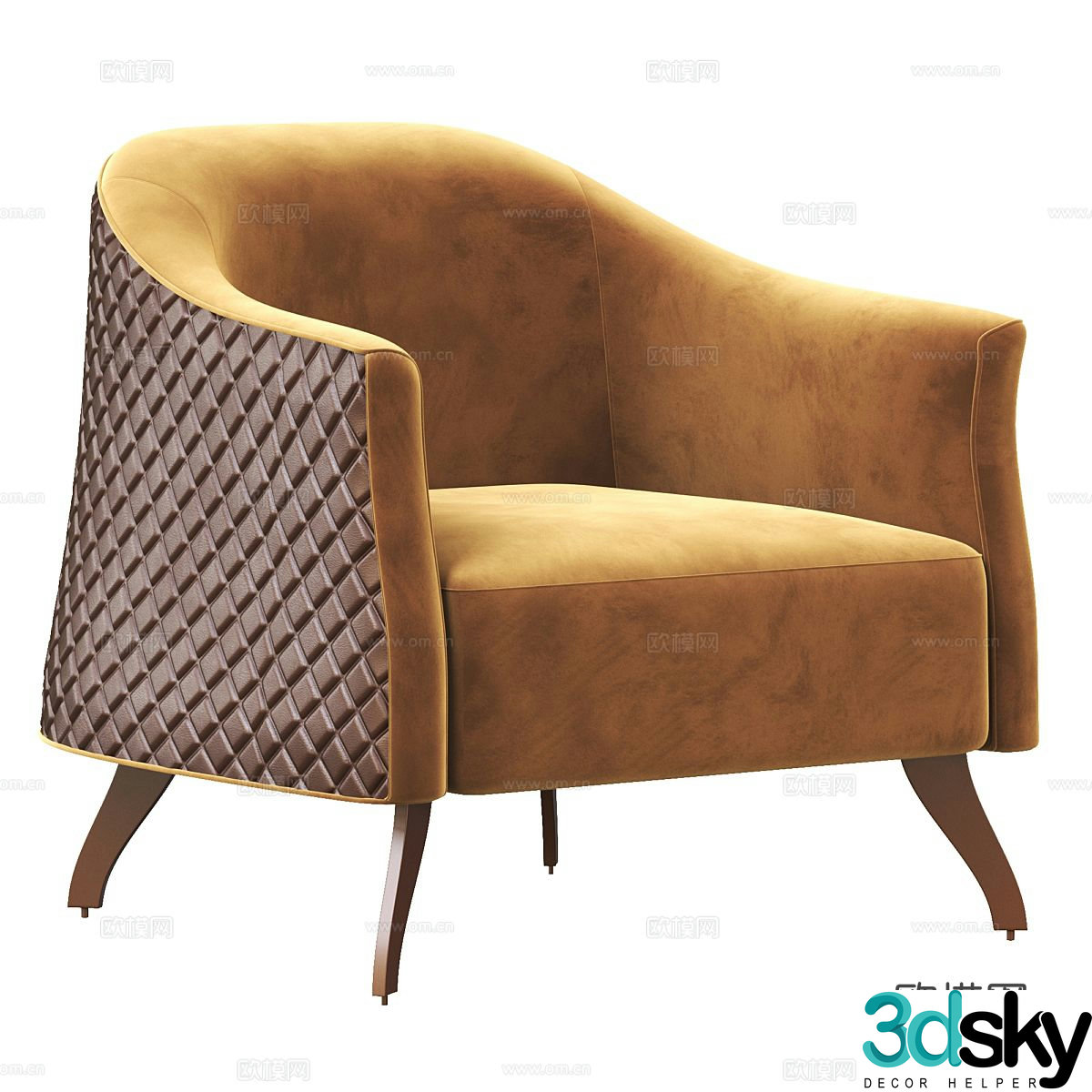 Single sofa armrest sofa 3d model